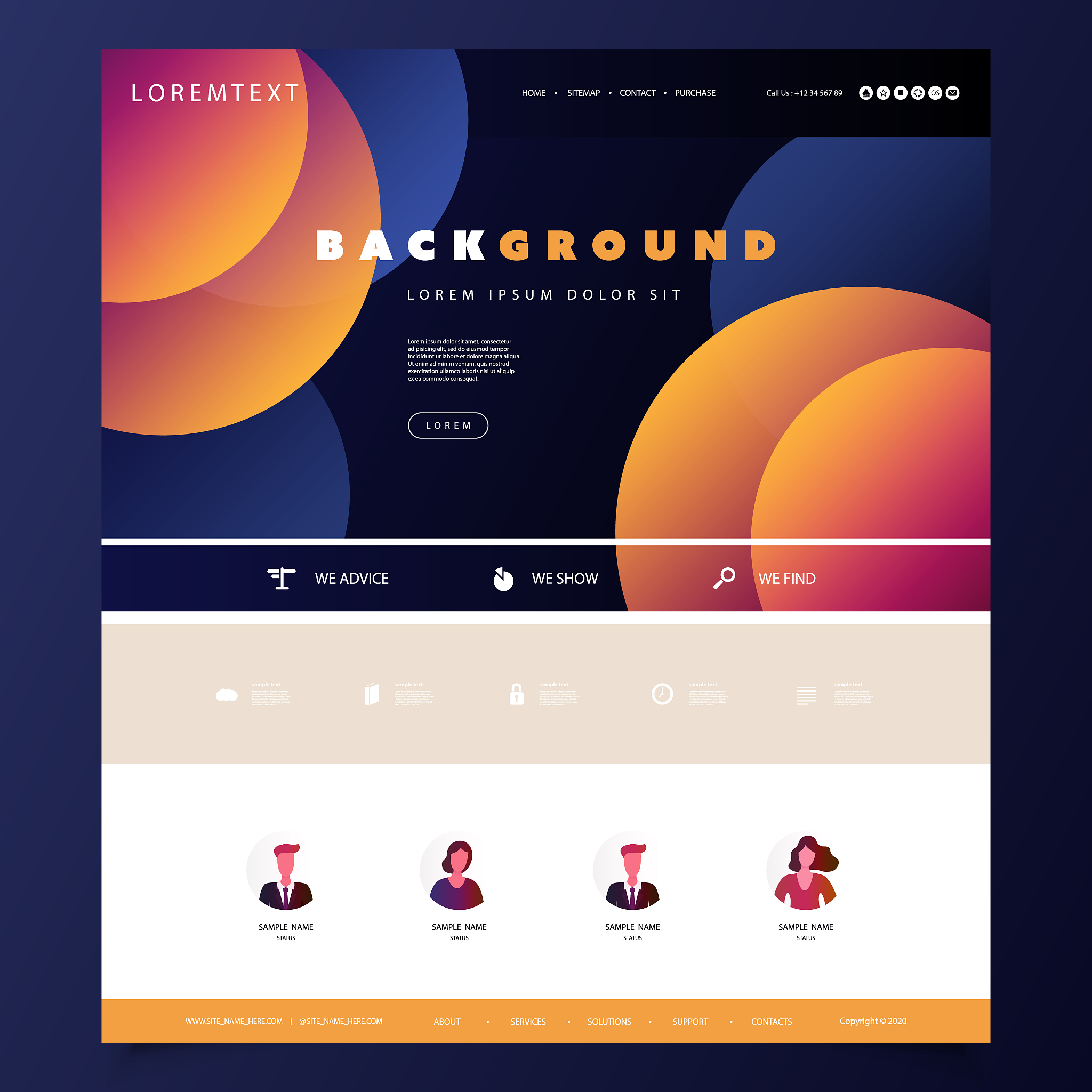 one page website template