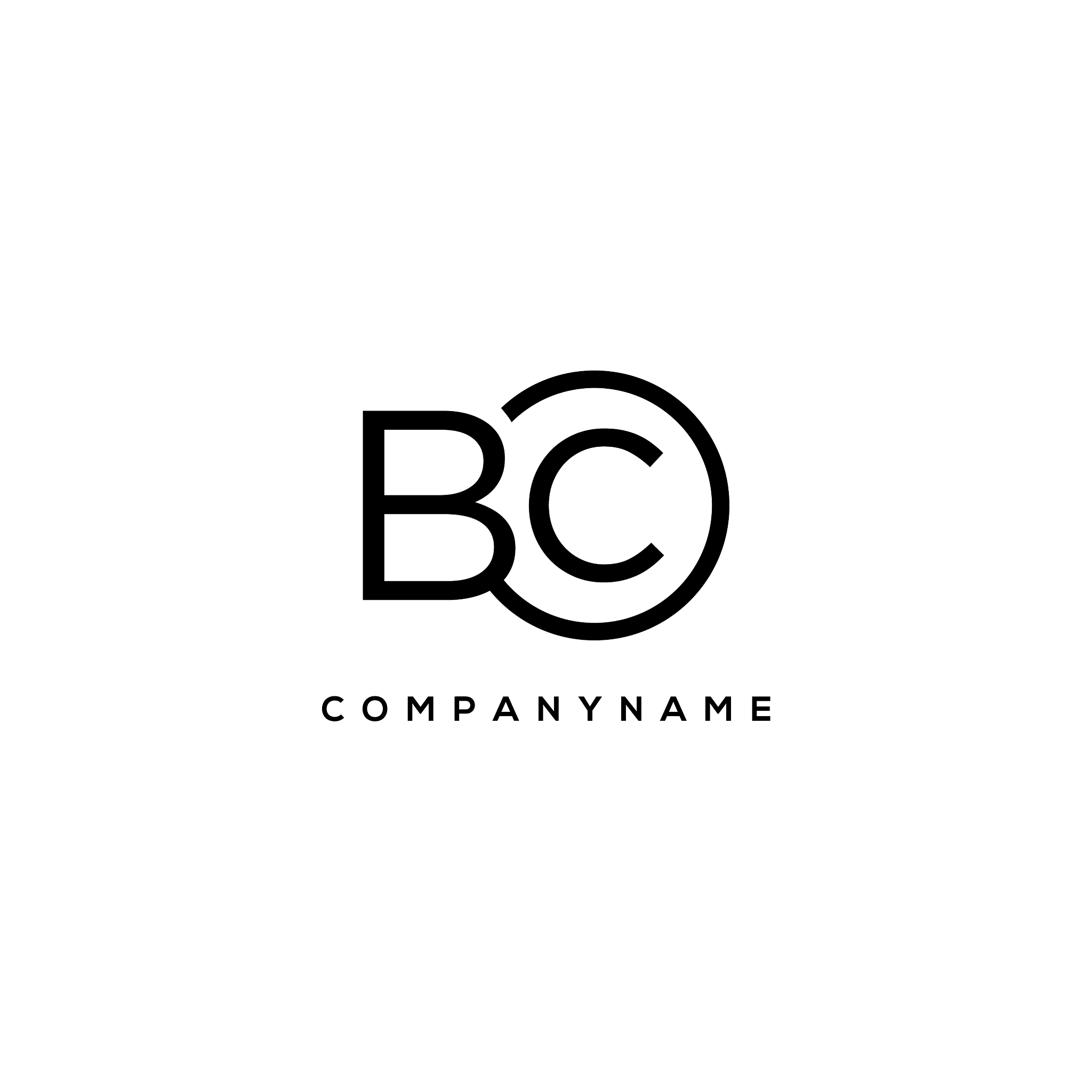 initial bc letter logo with circle template