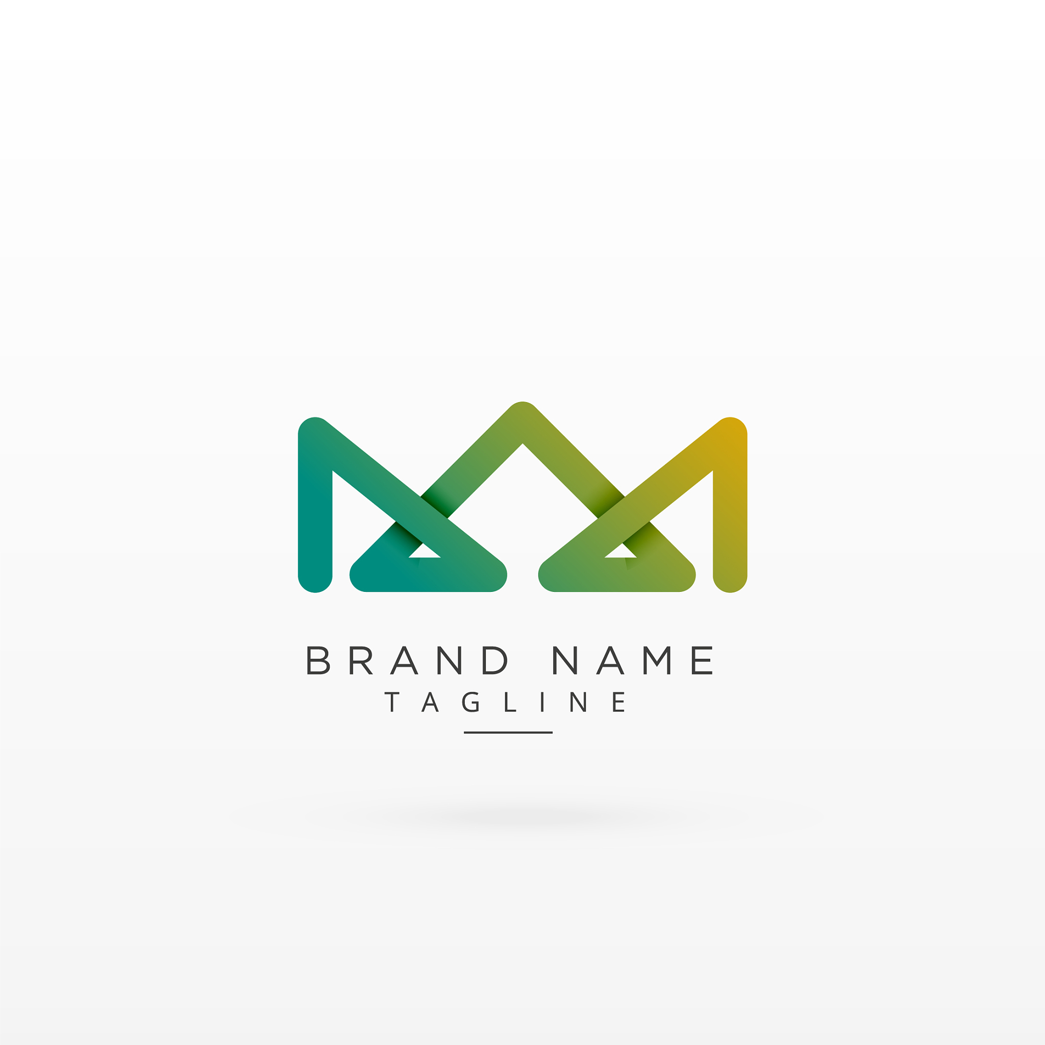 abstract crown shape logo concept design