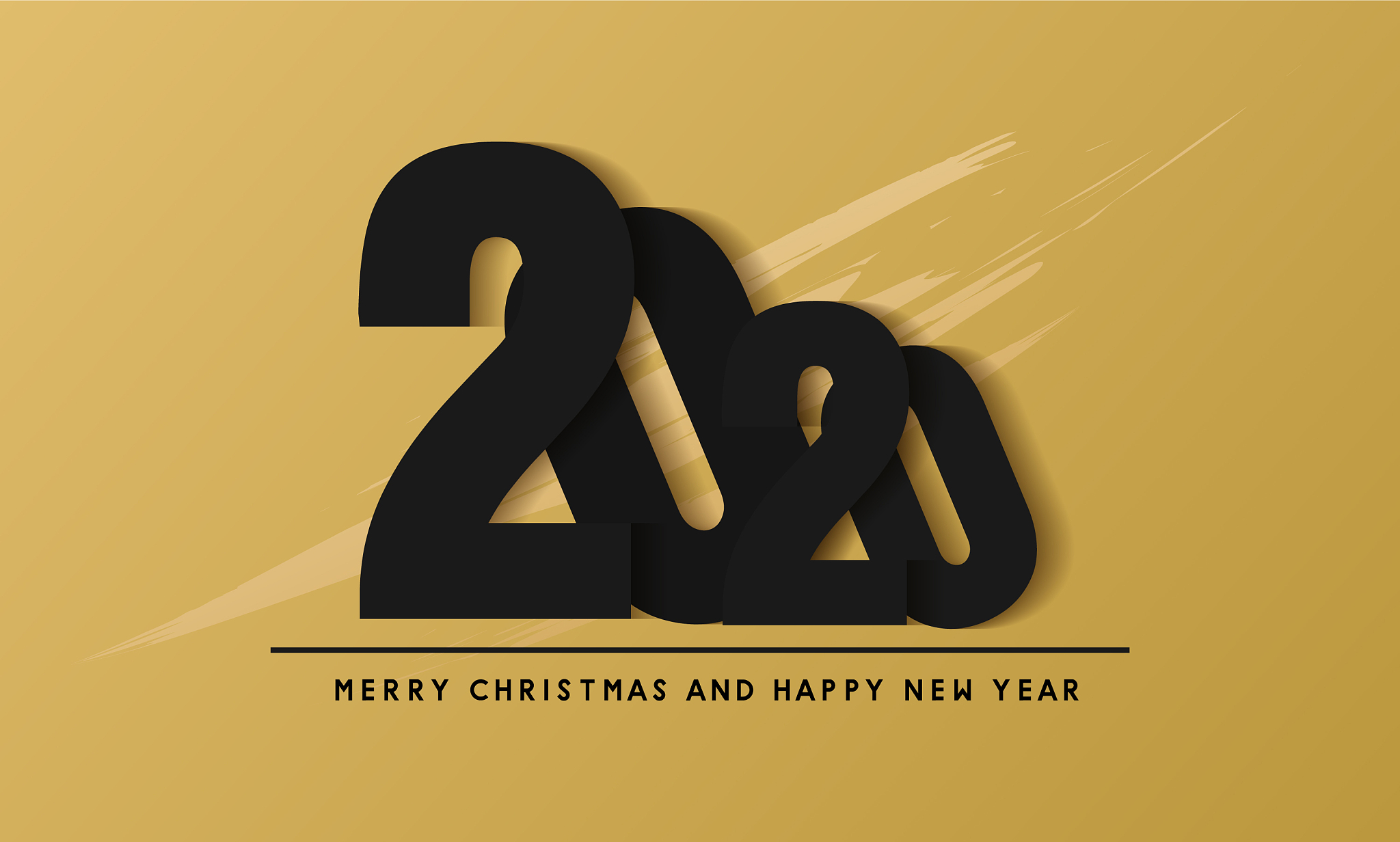 merry christmas and happy new year 2020 design