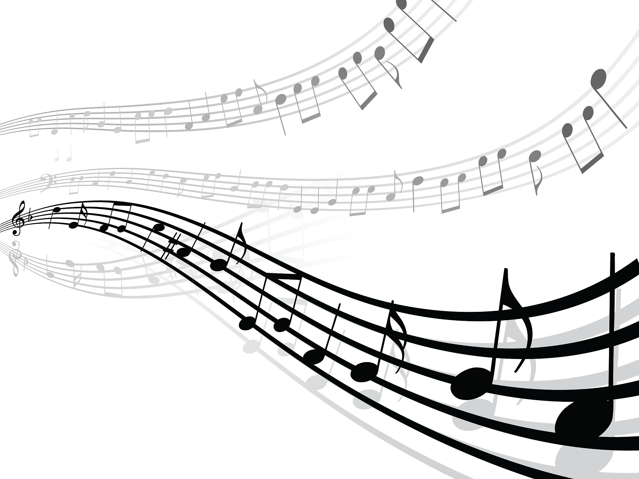 abstract musical lines with notes