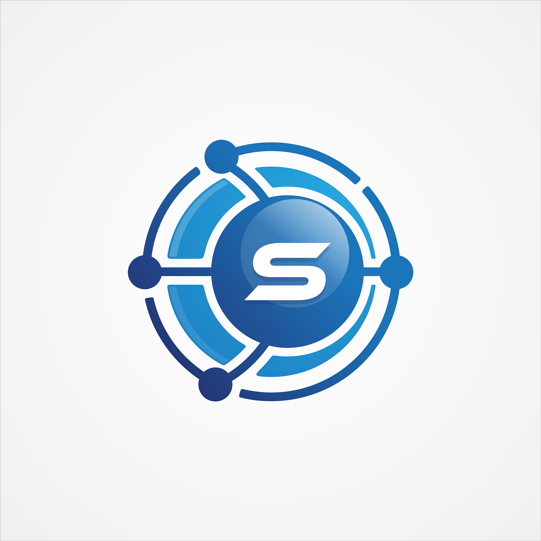 technology design orbit with letter s symbol