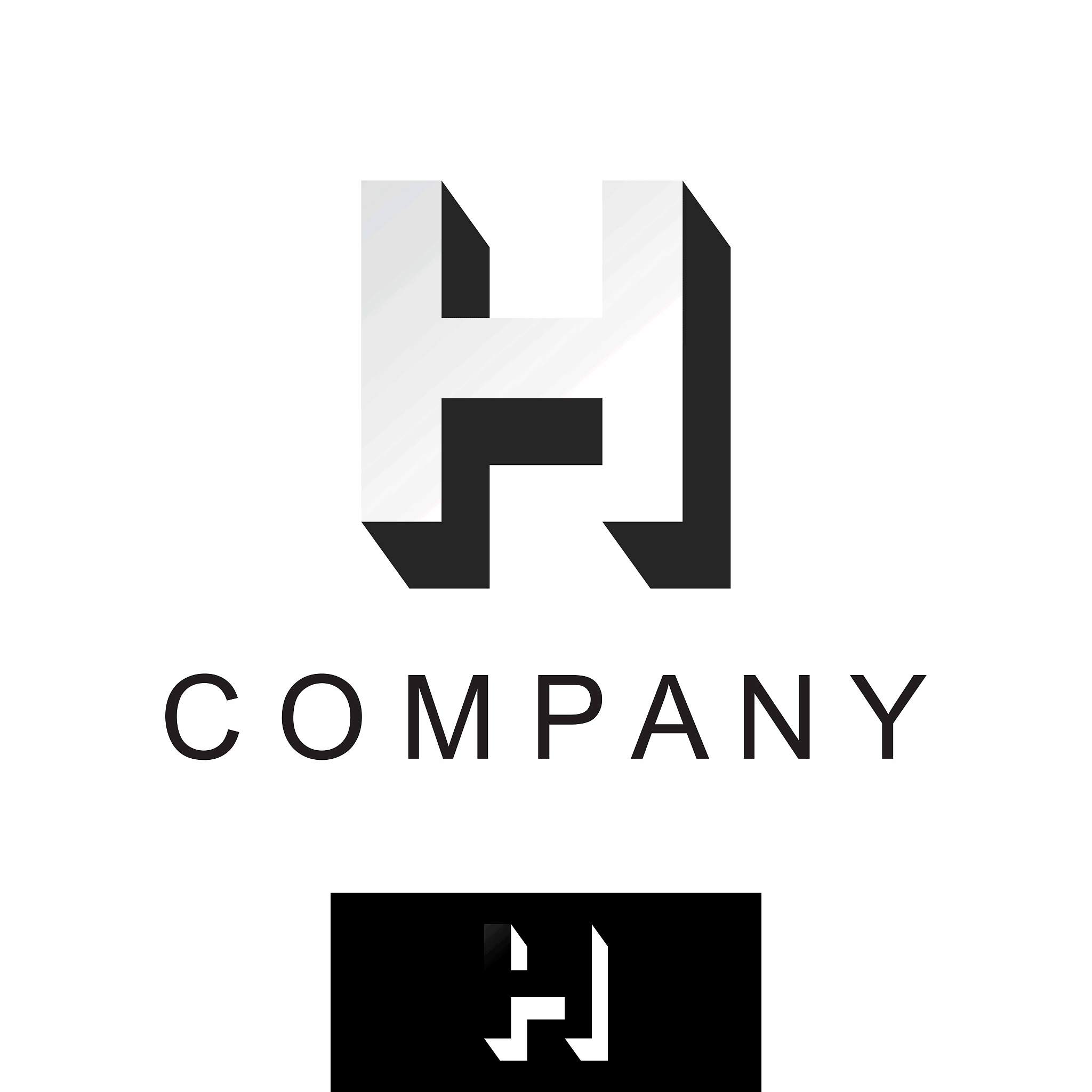 h design or font that have 3d shapes and can also be used as sym