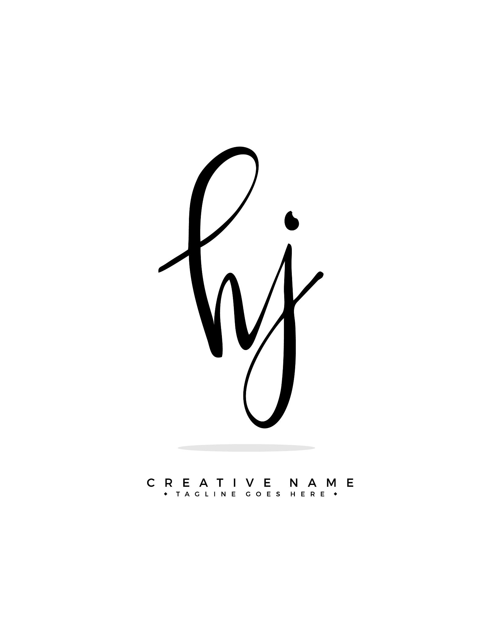 h j hj initial logo signature handwriting