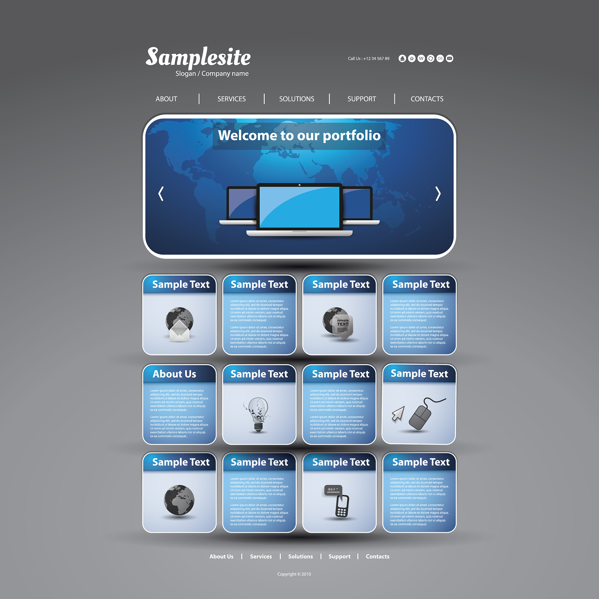 one page website template
