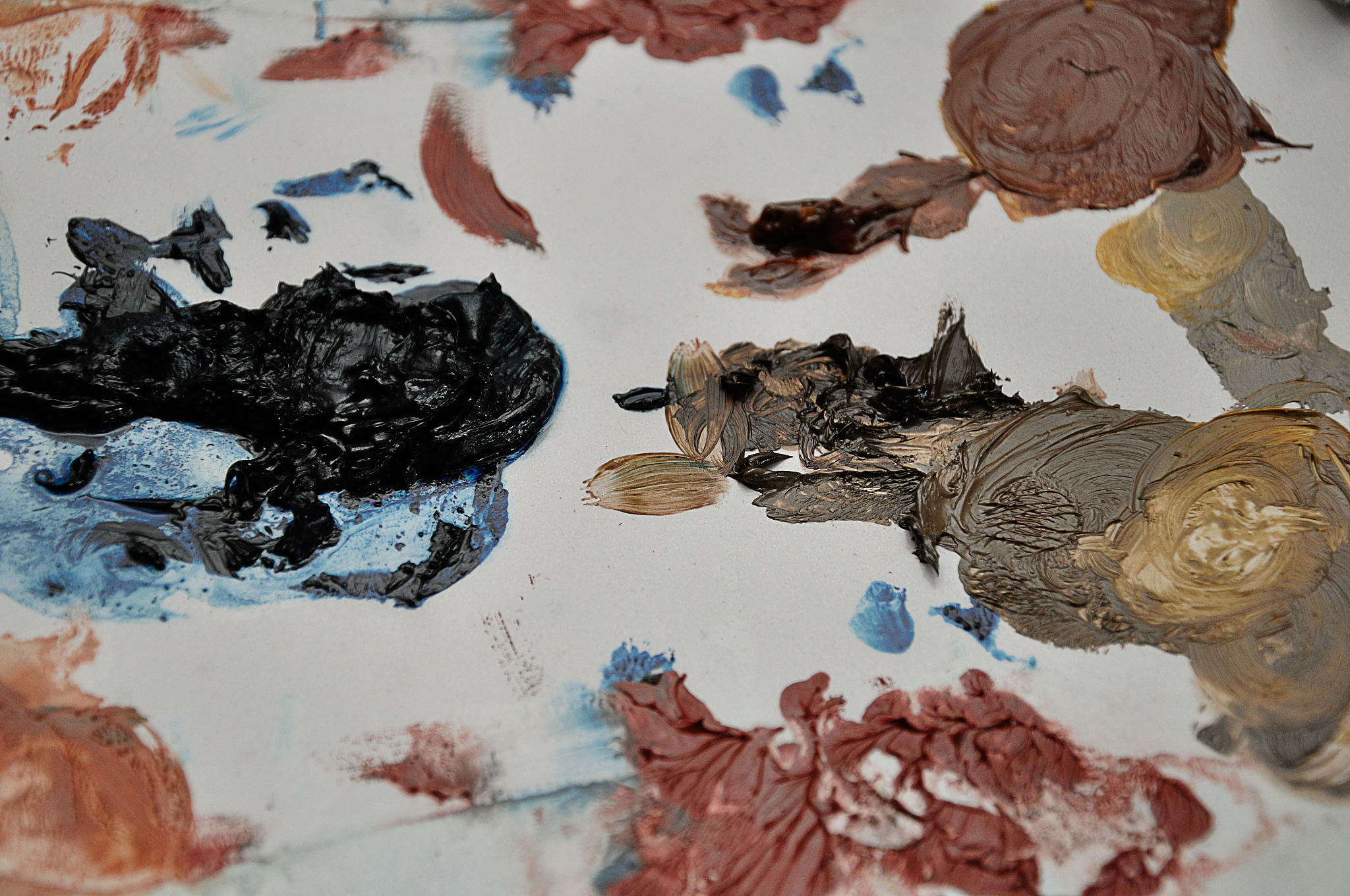 splashes of paint on a white background