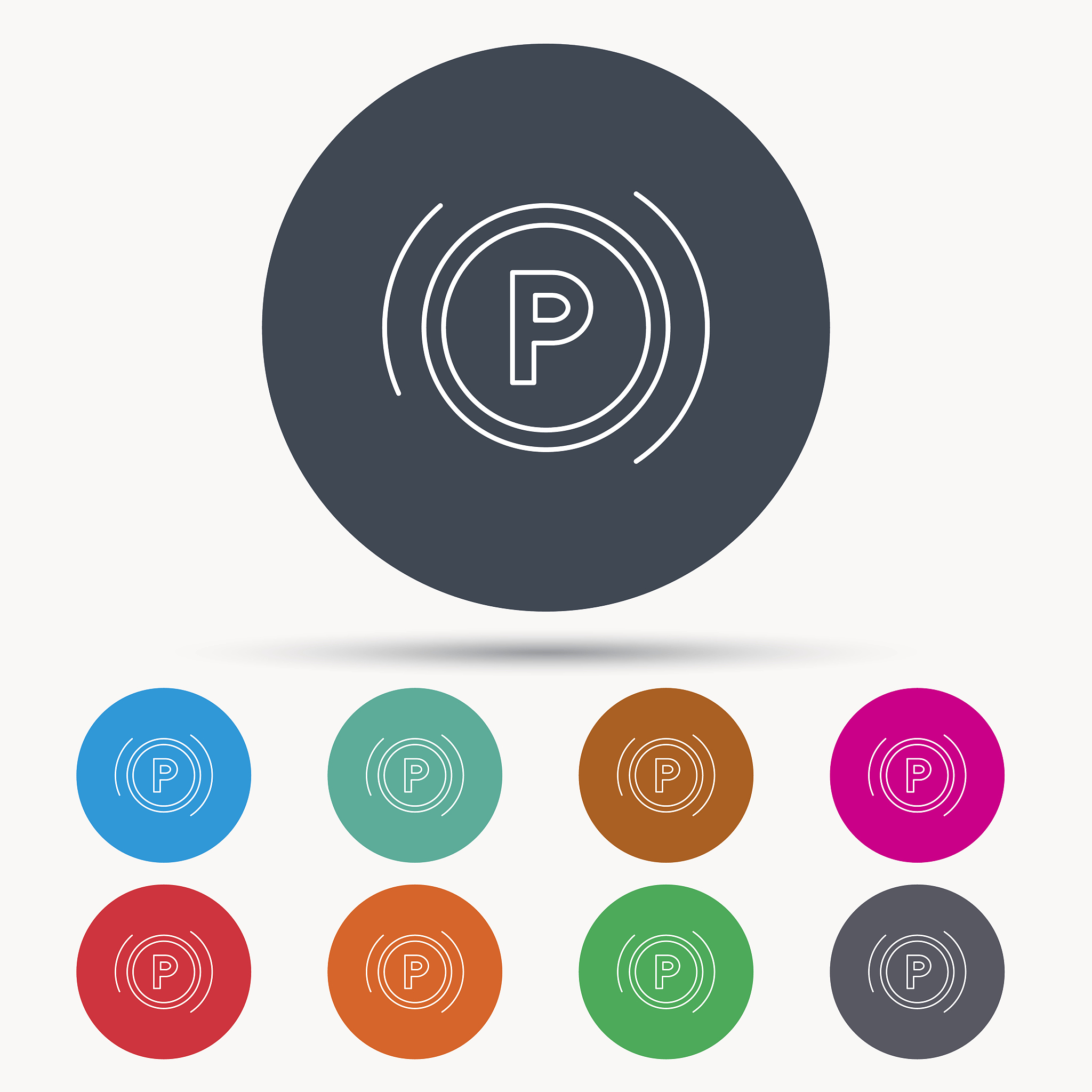 parking icon. dashboard sign.