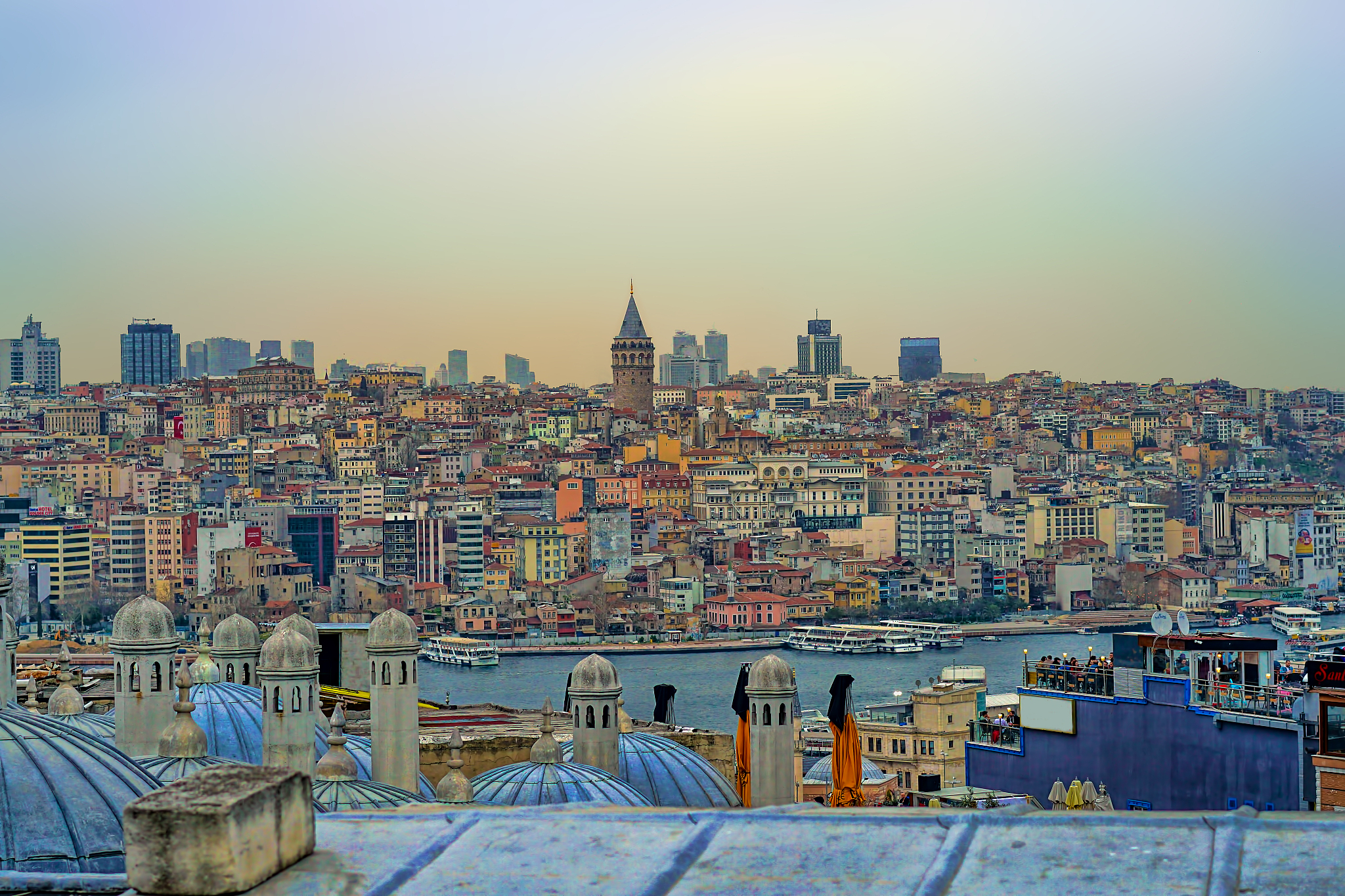 galata tower, golden horn in istanbul