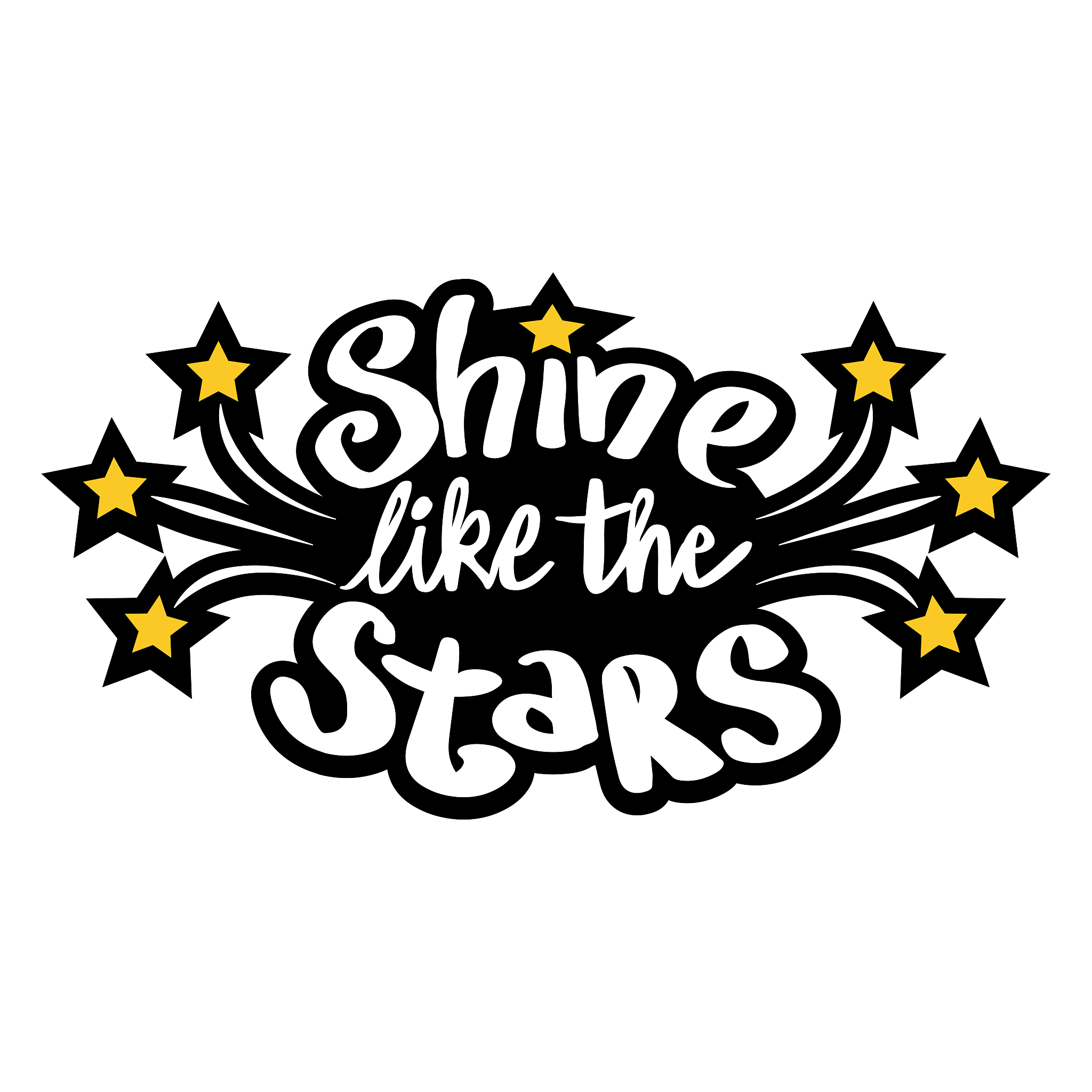 shine like the stars. quote typography.