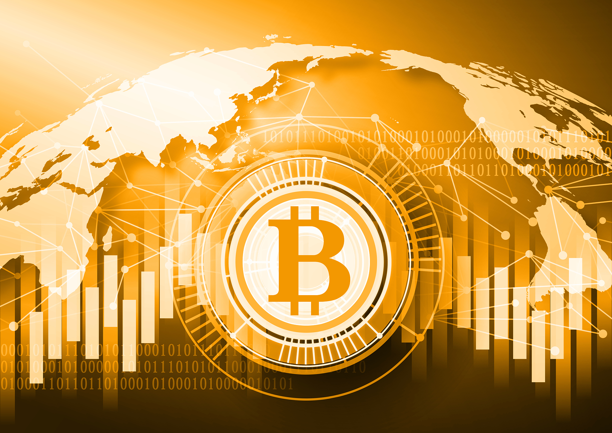 image of bitcoin trading expanding globally