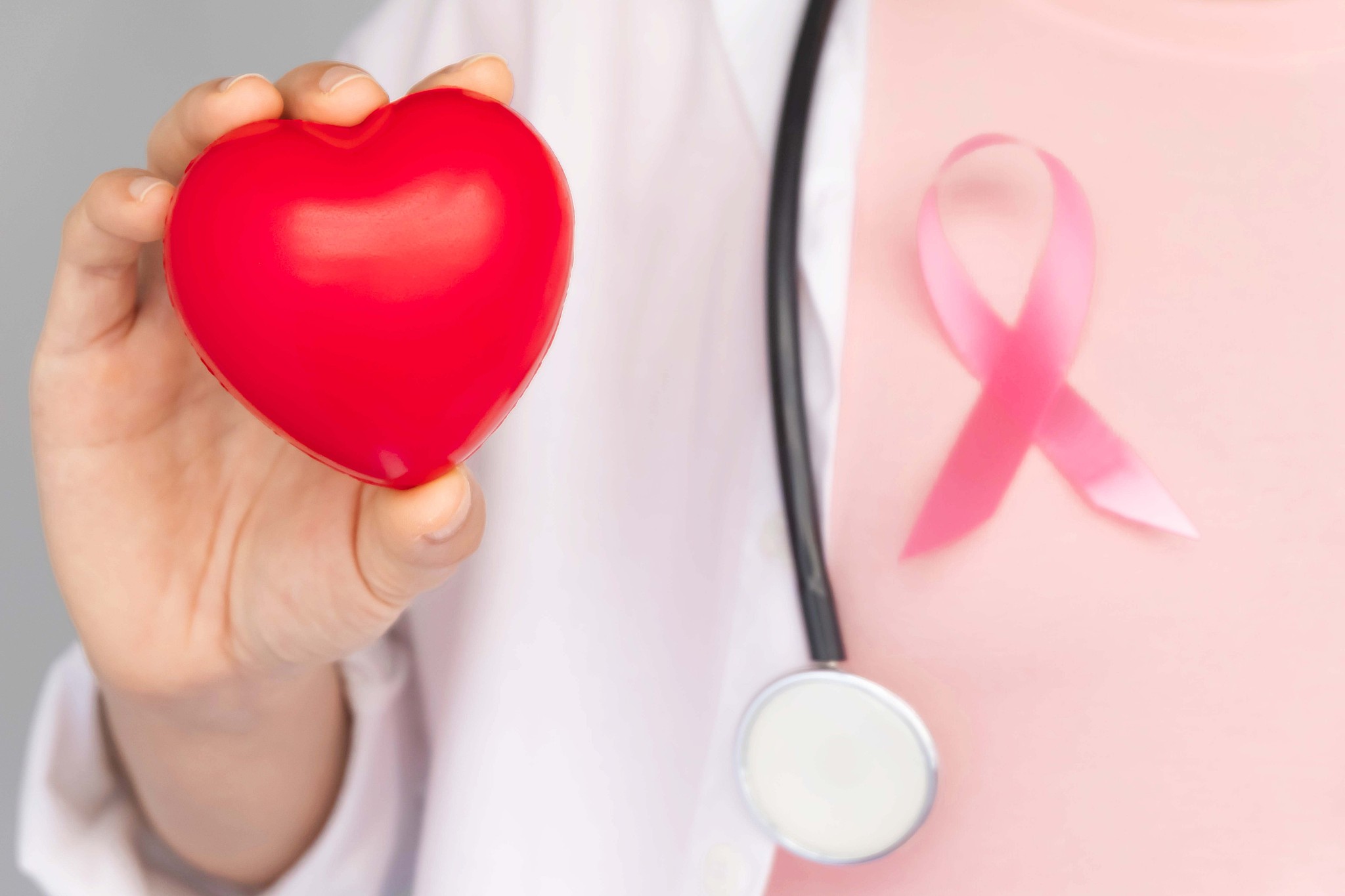 world breast cancer day concept,health care - woman wore white t