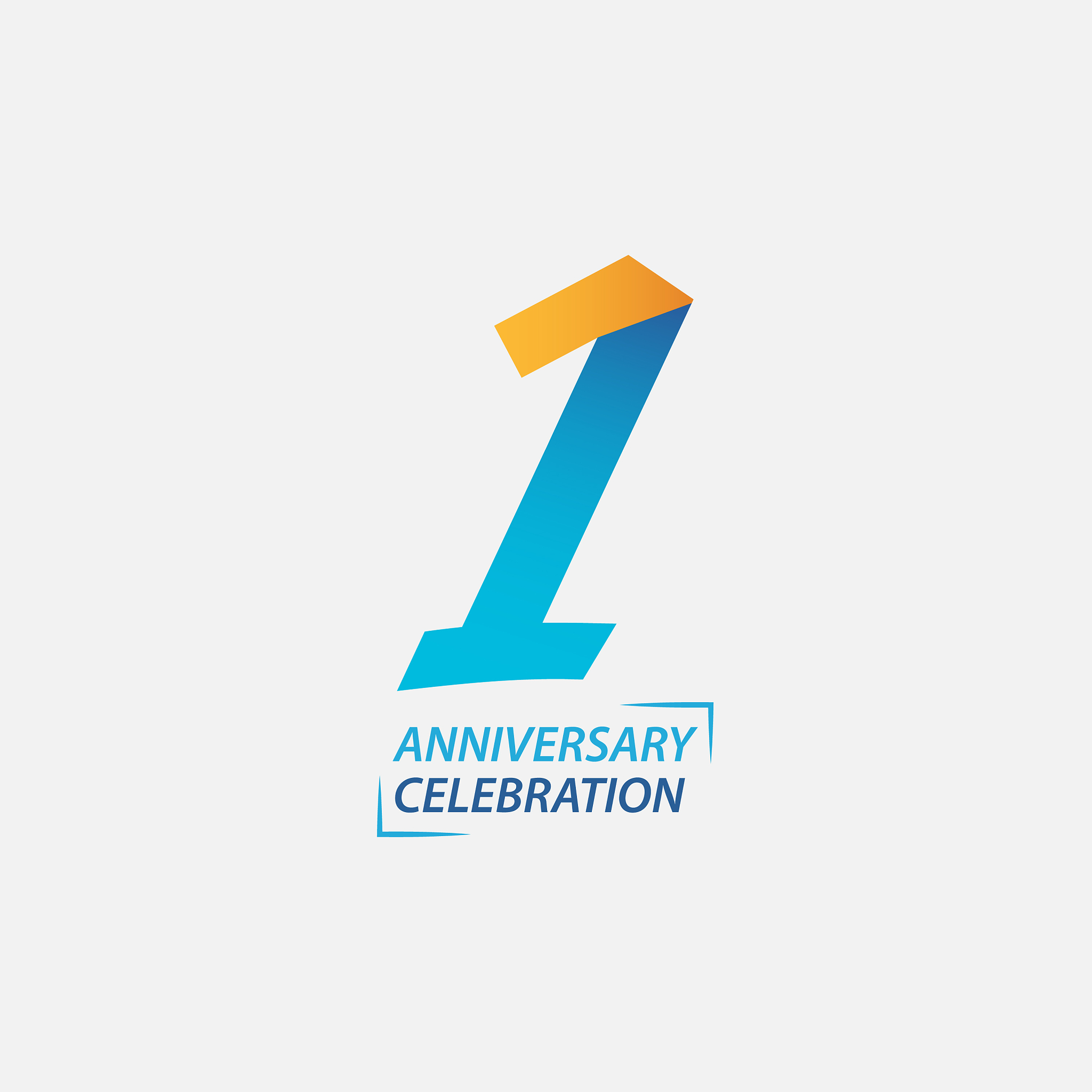 1 year anniversary celebration template design