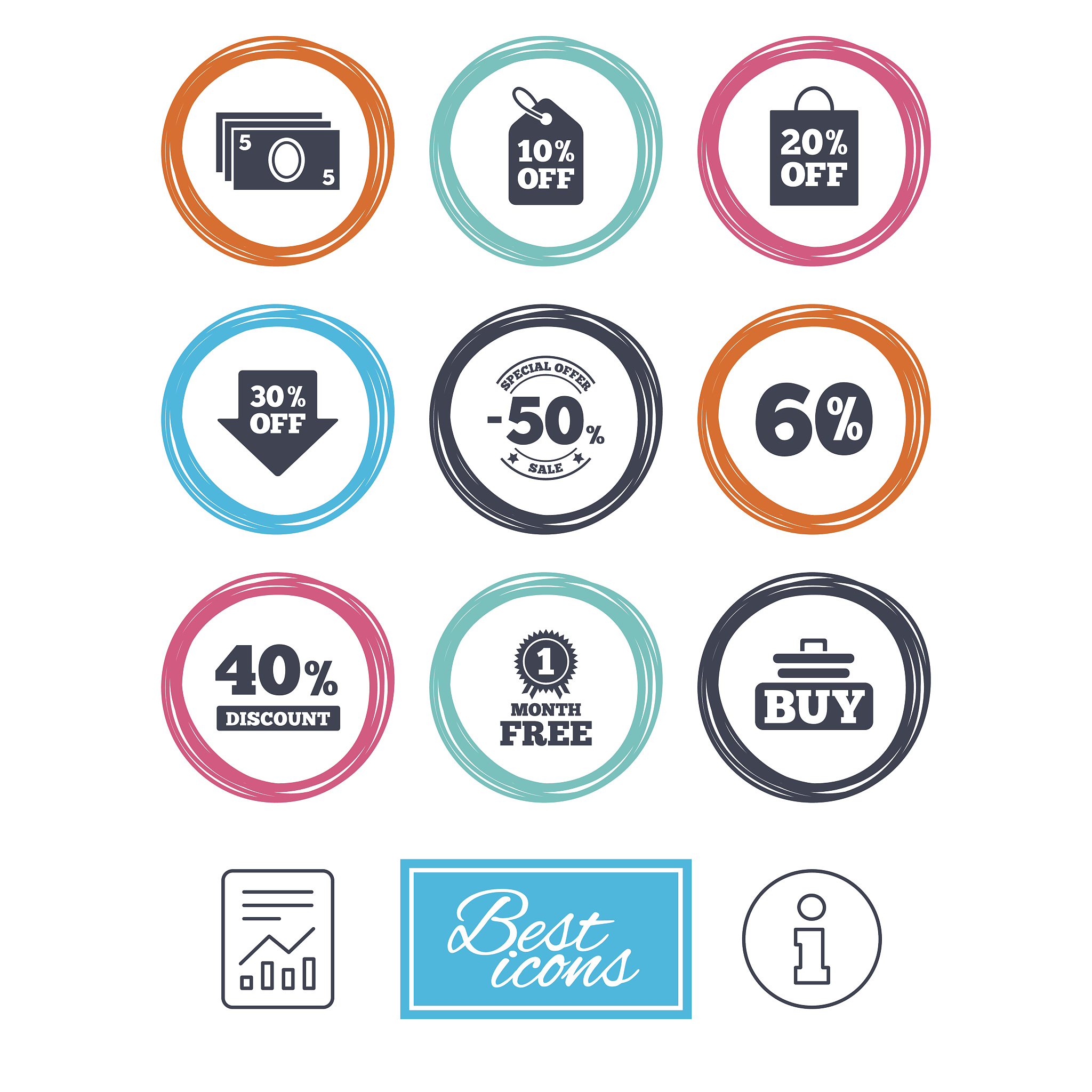 sale discounts icon. shopping, deal signs.