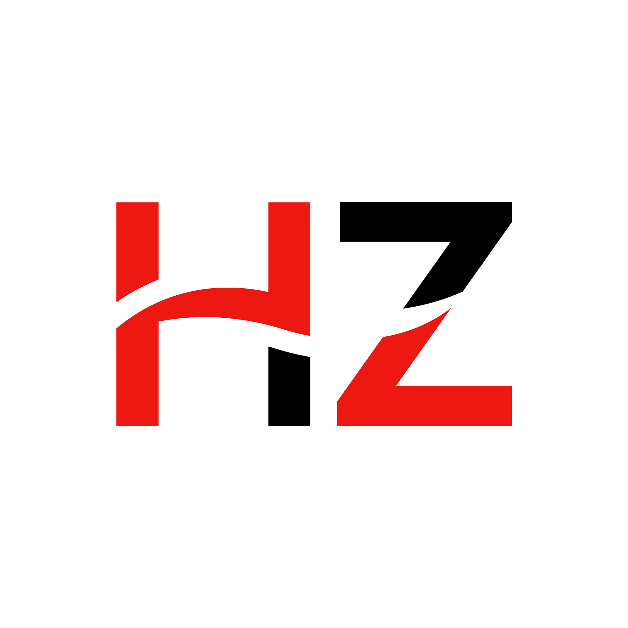 letter hz logo design linked template with red