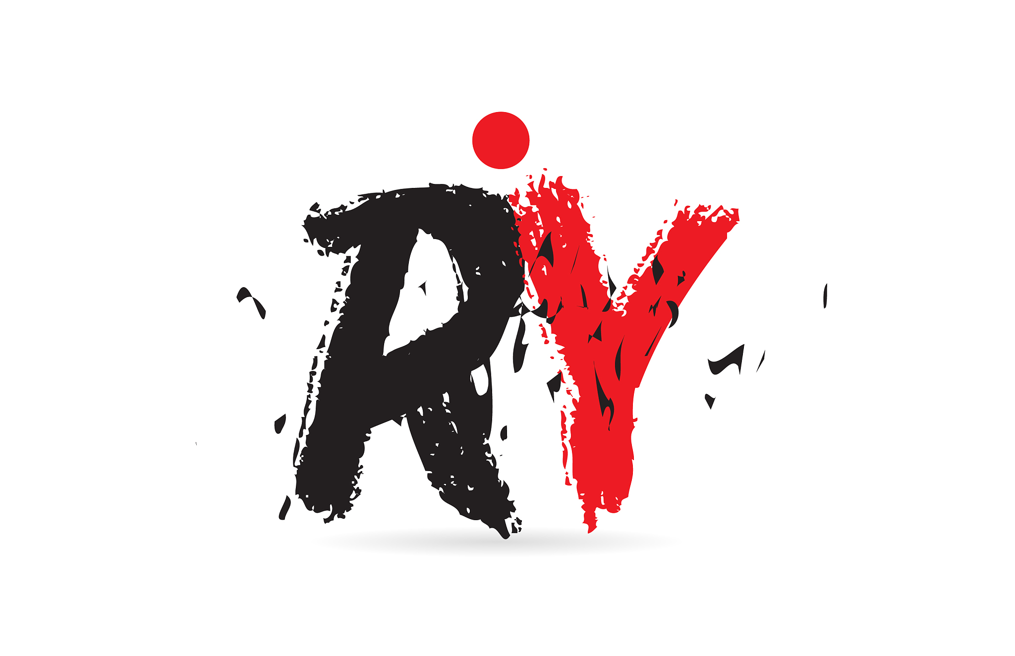 alphabet letter combination ry r y with grunge