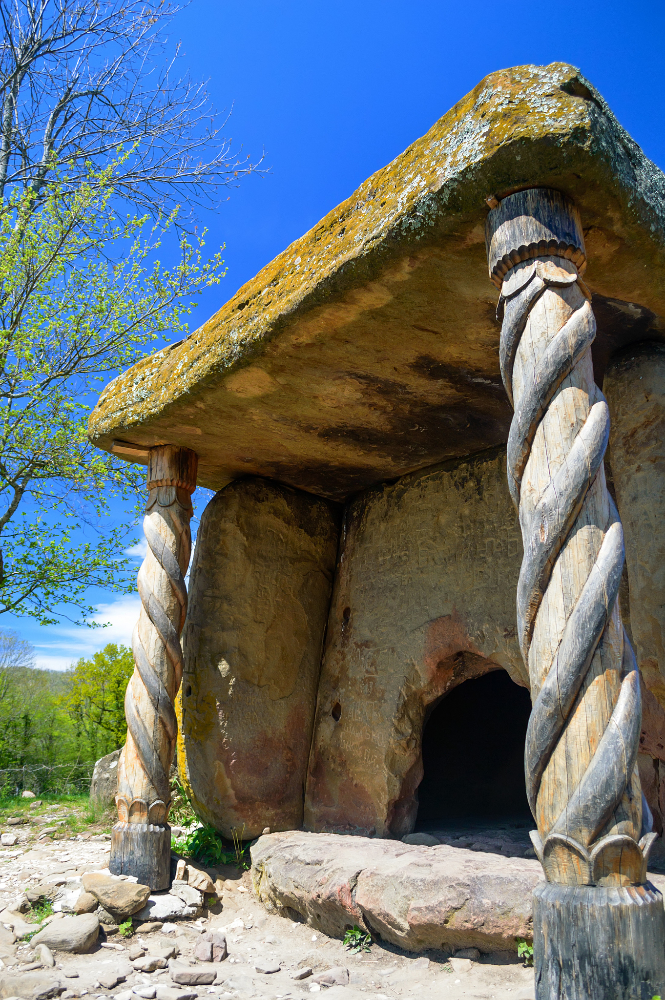 beautiful stone dolmen in caucasus