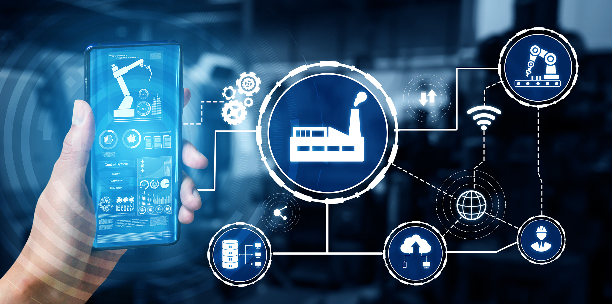 industry 4.0 technology concept - smart factory for fourth indus