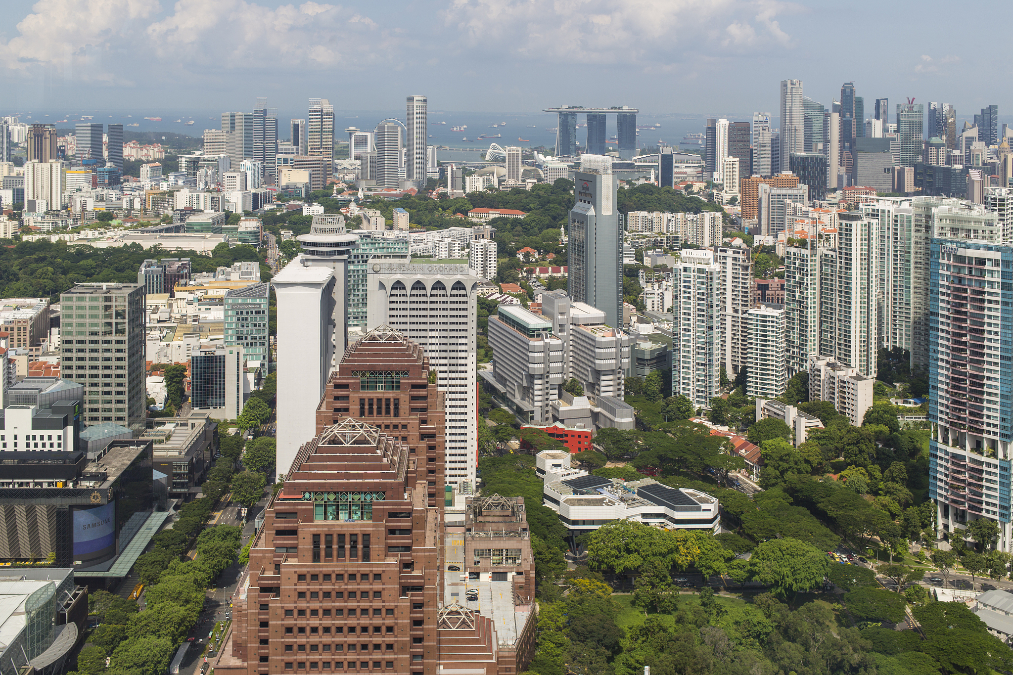singapore skyline aerial