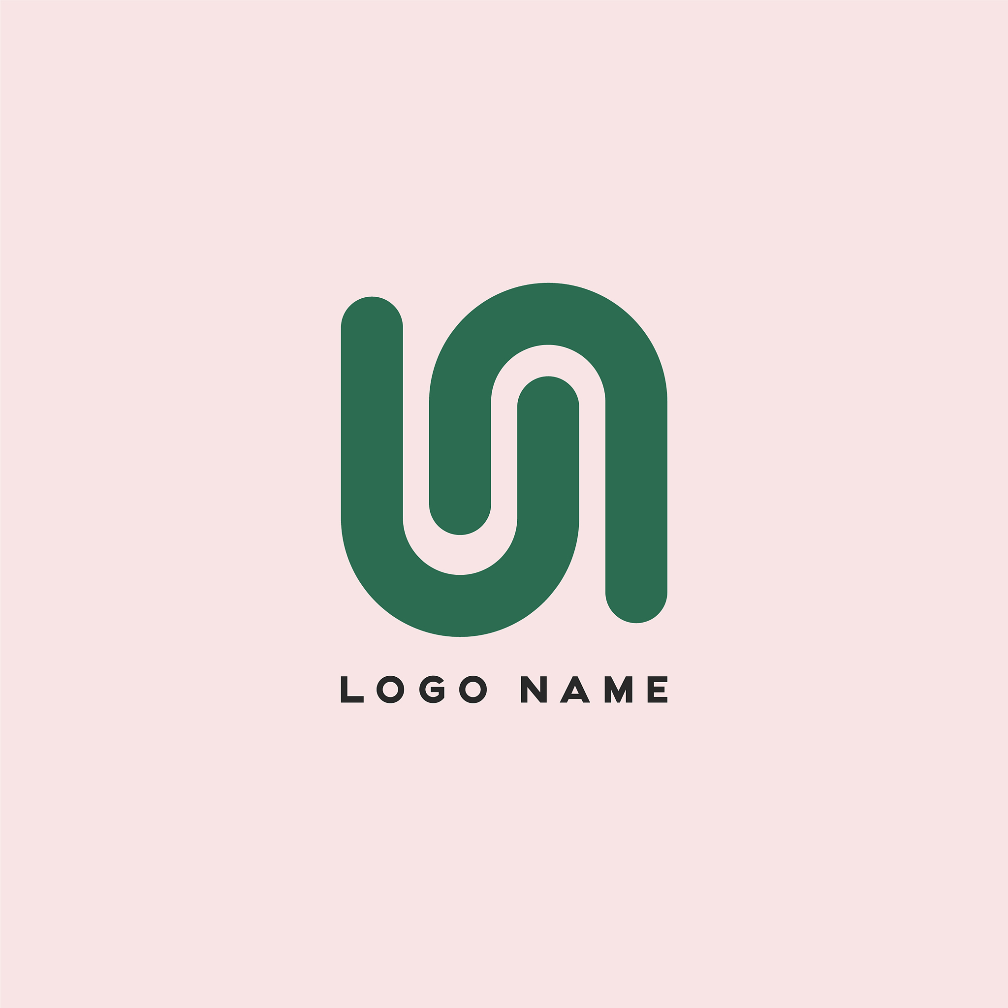 business letter u logo design