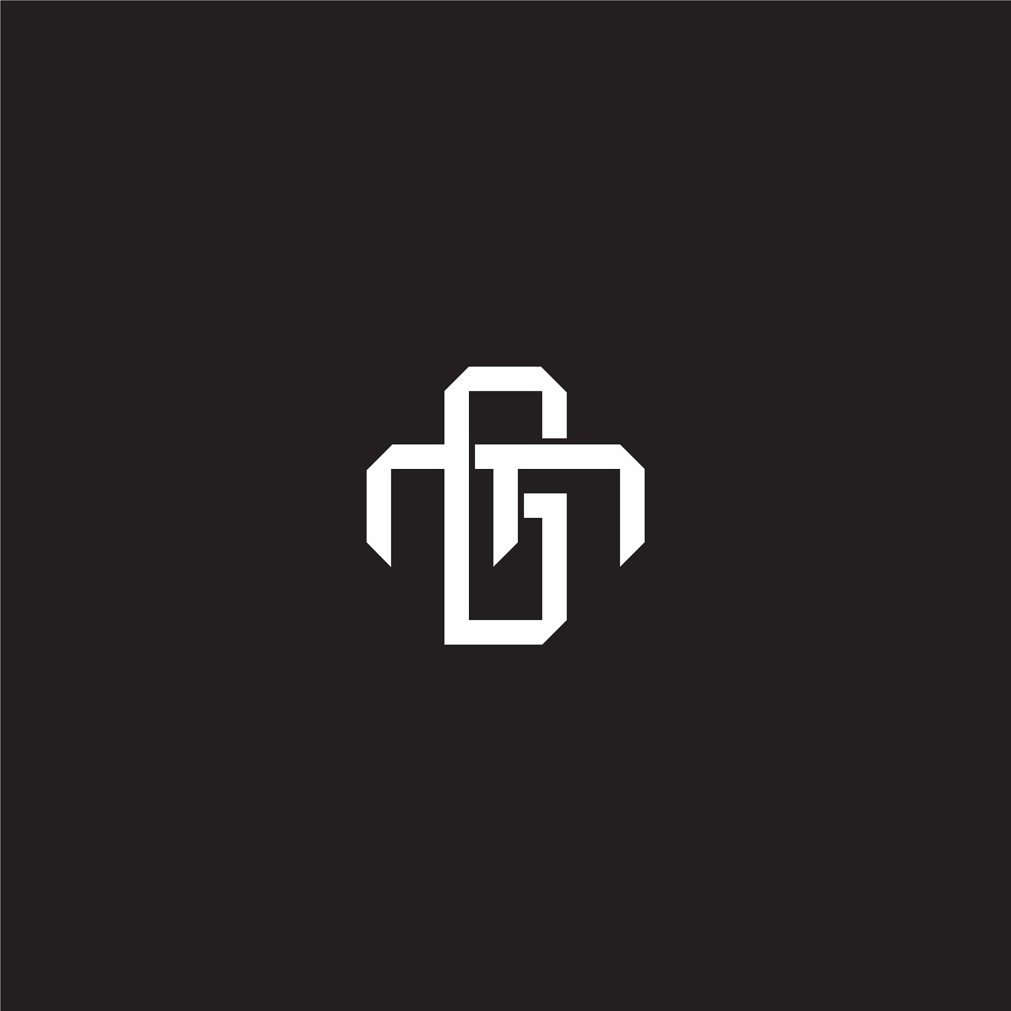 initial letter overlapping interlock logo