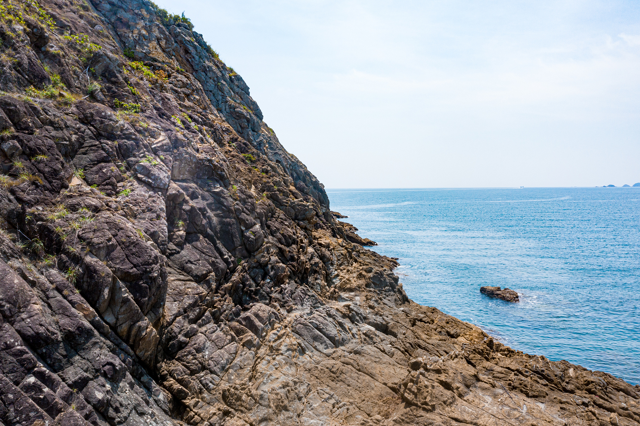 a seascape of kung chau island where is located in sai kung