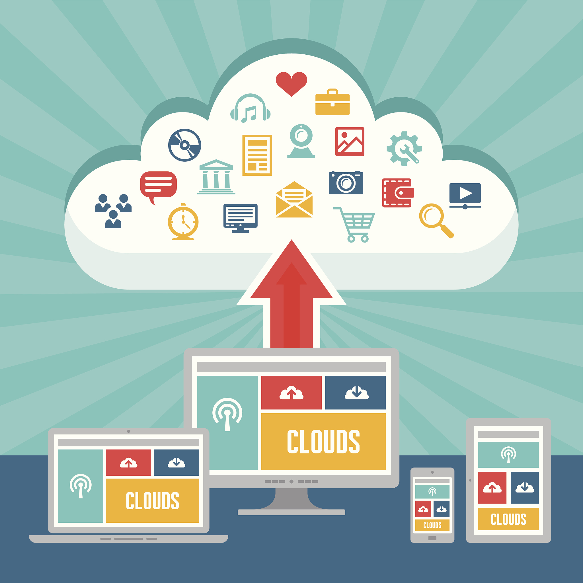clouds network and responsive adaptive web design