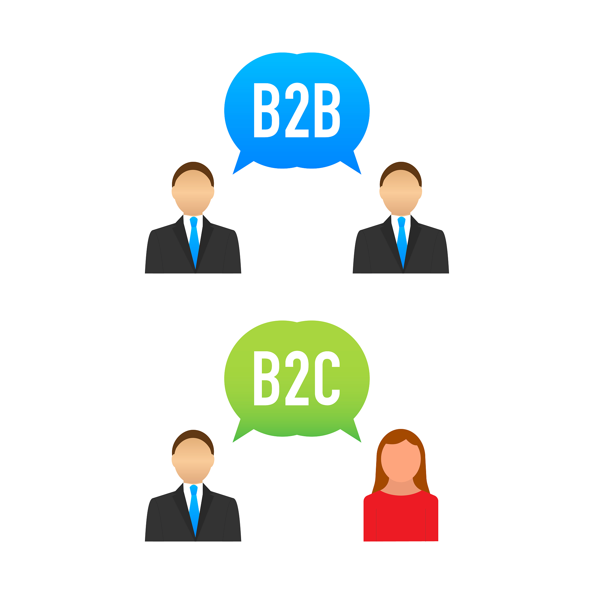b2b and b2c icon, business to business concept and business to c