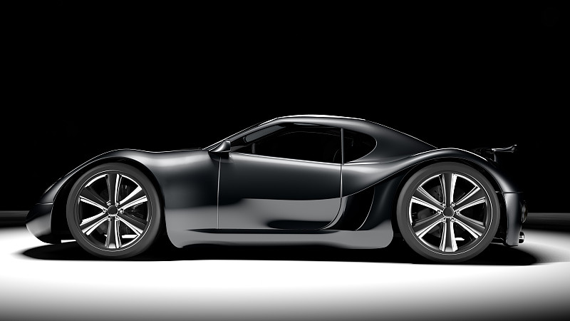black sports car
