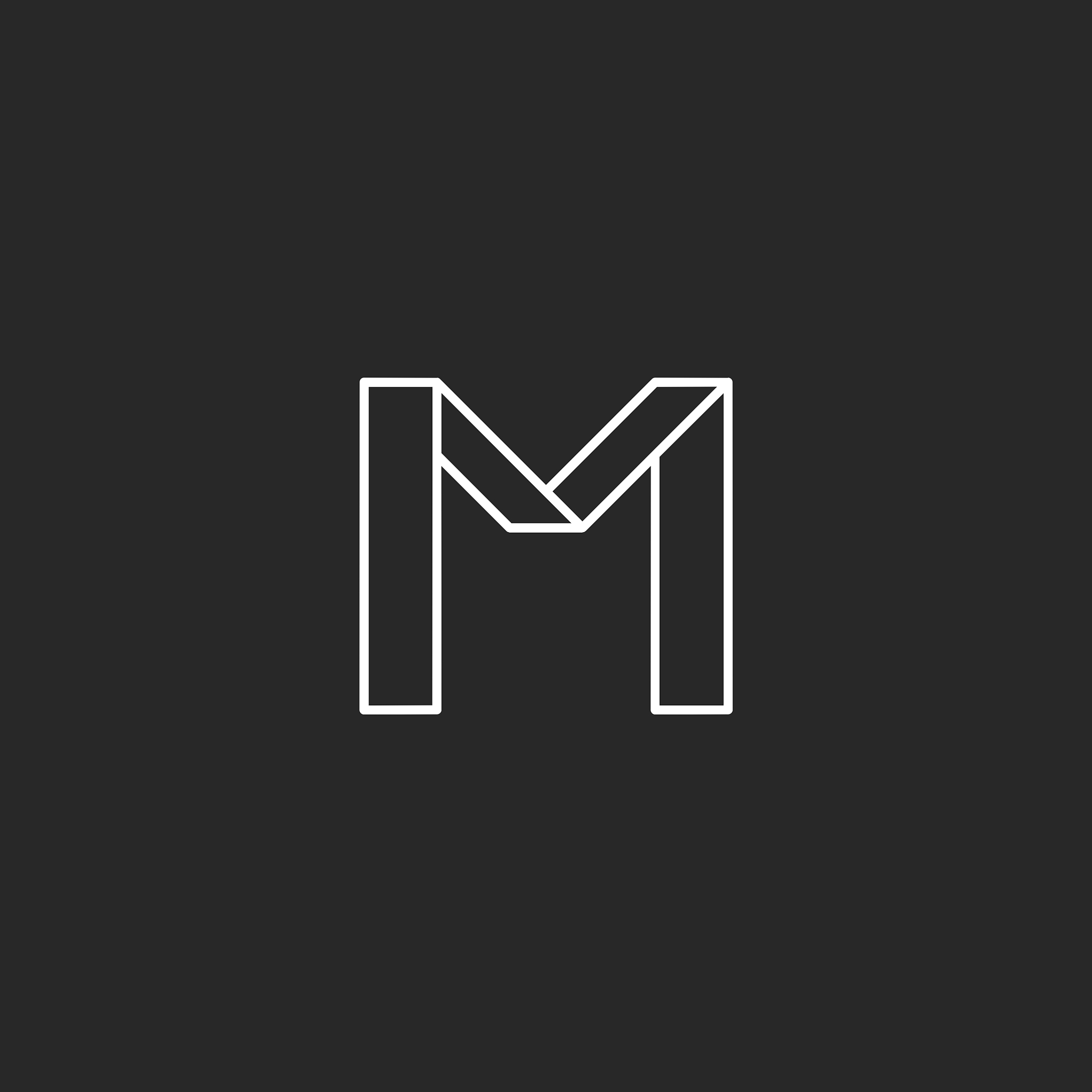 monogram letter m logo minimal line graphic style