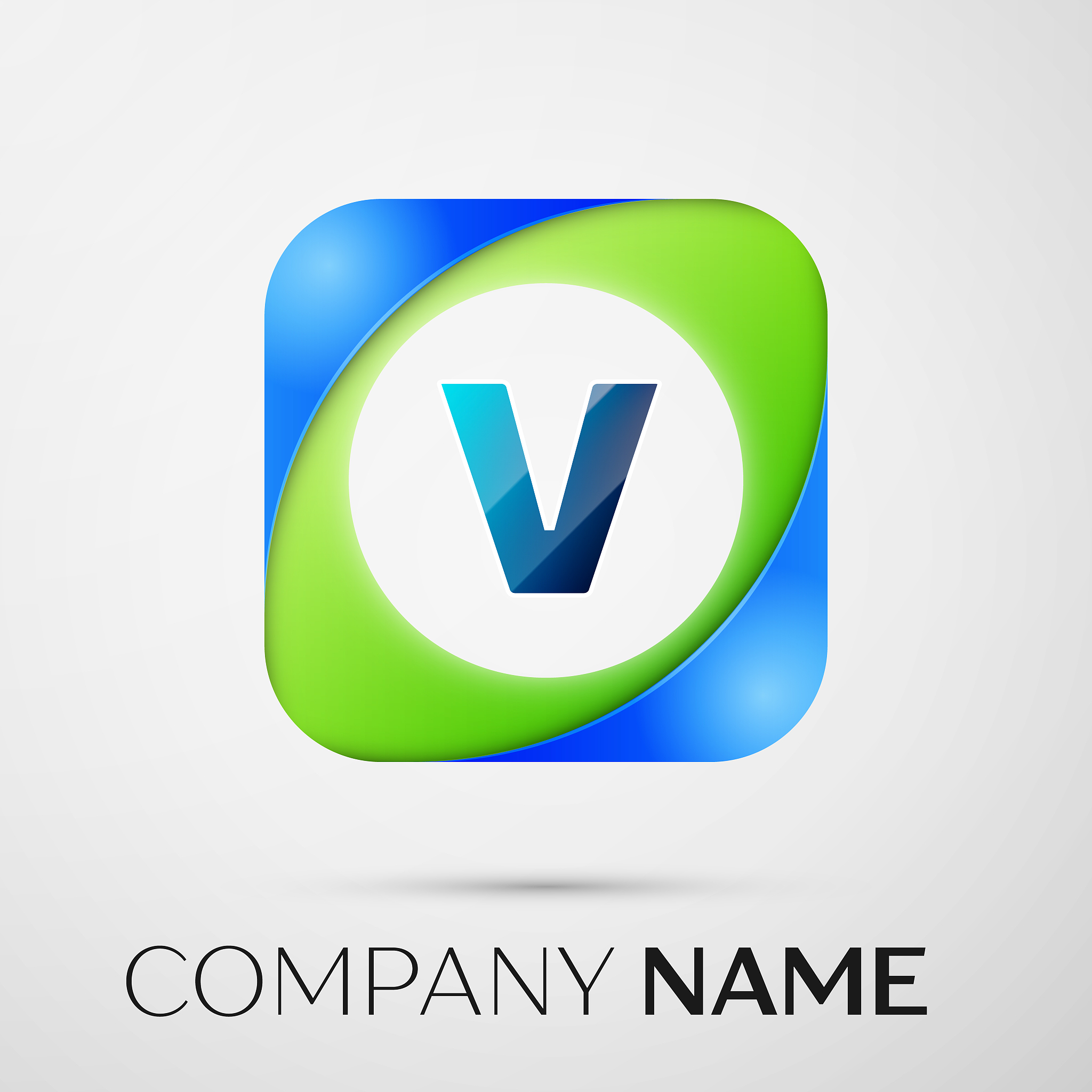 letter v logo symbol in the colorful square
