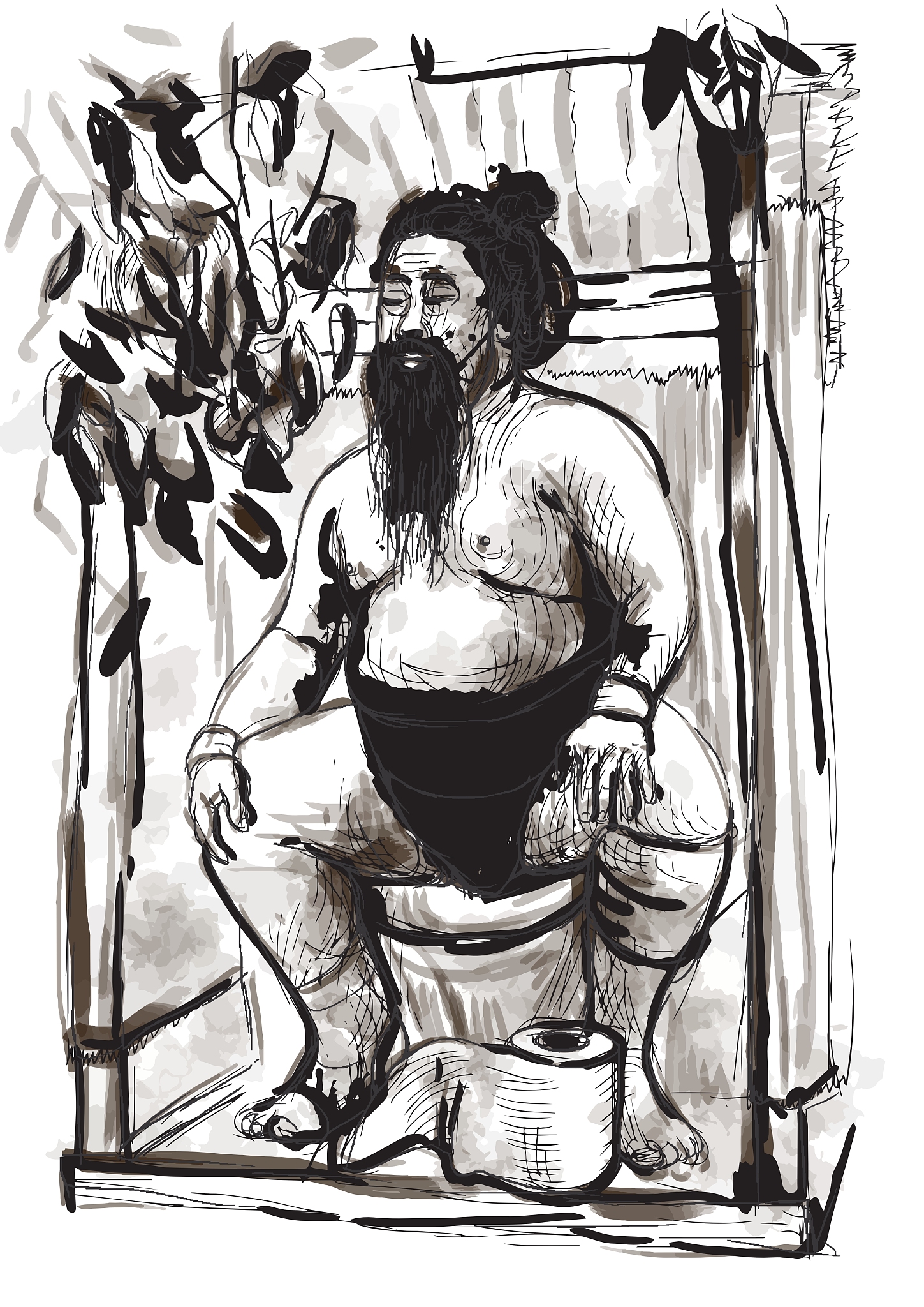 sumo fighter on the toilet bowl - converted