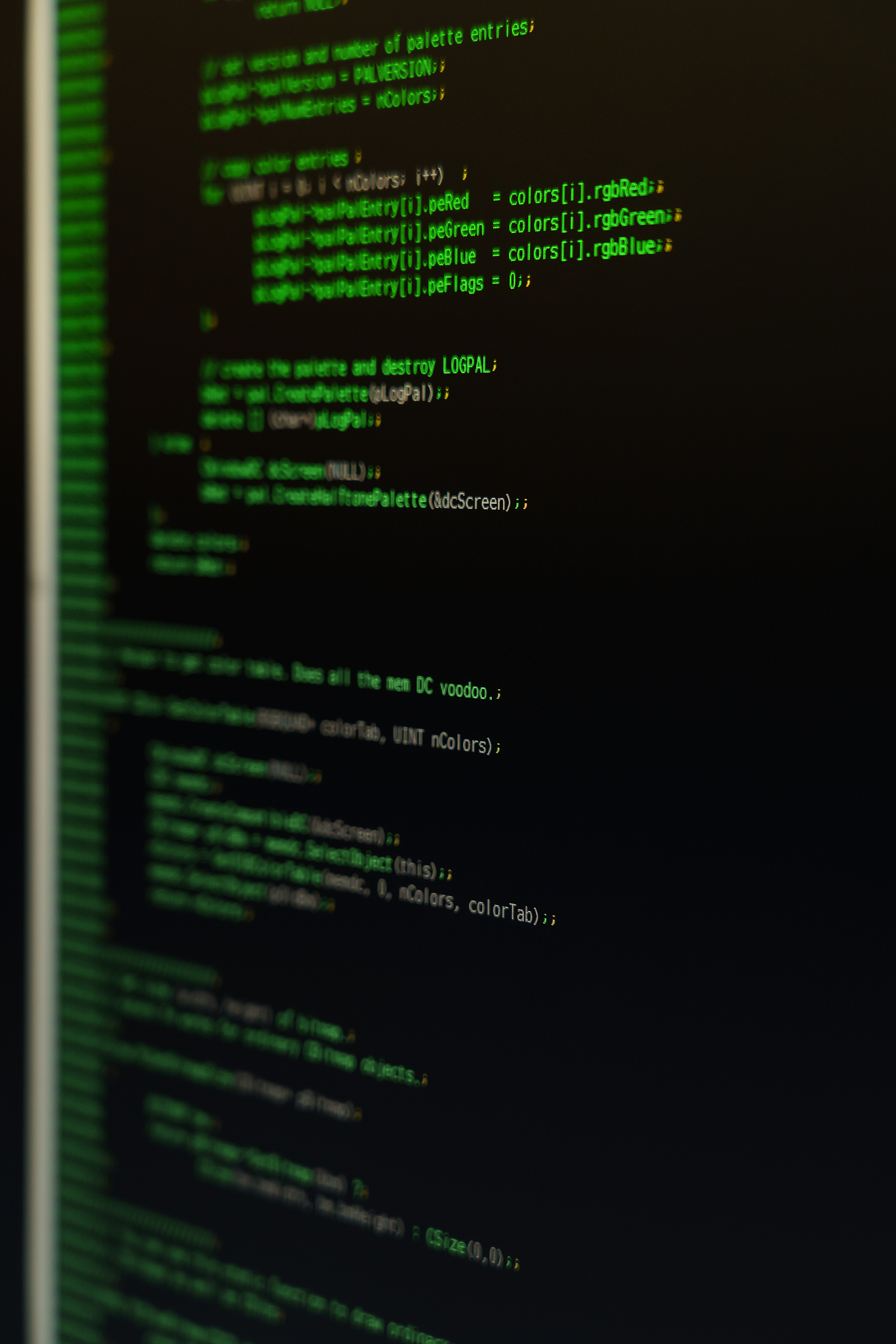 pc screen during programming
