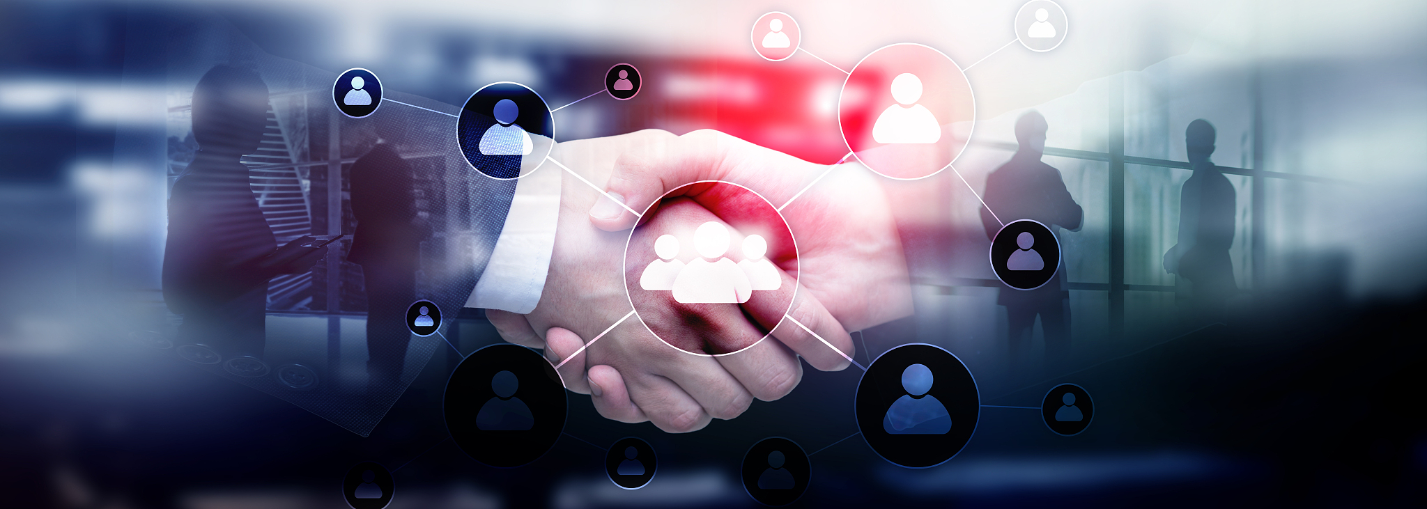 hr - human resources management concept on blurred business cent