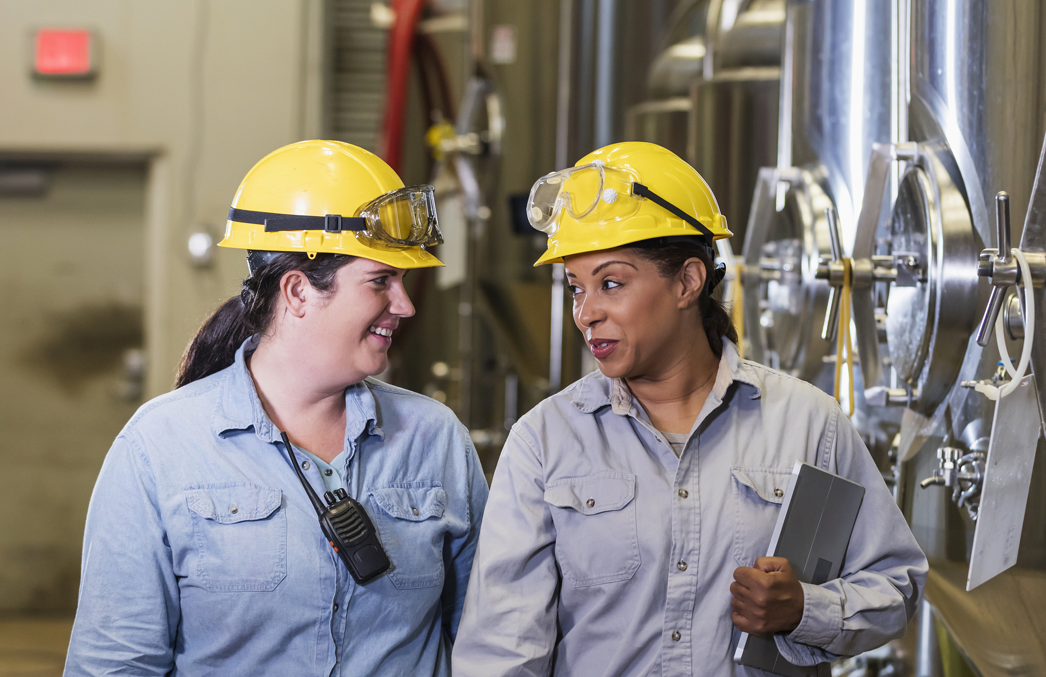 two women working in factory