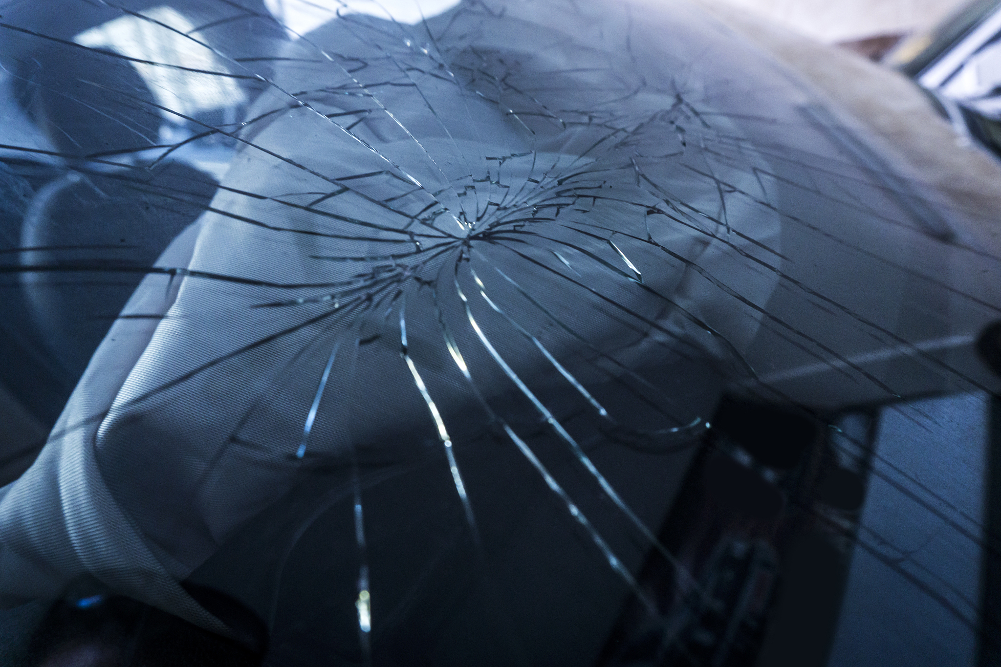 broken windshield