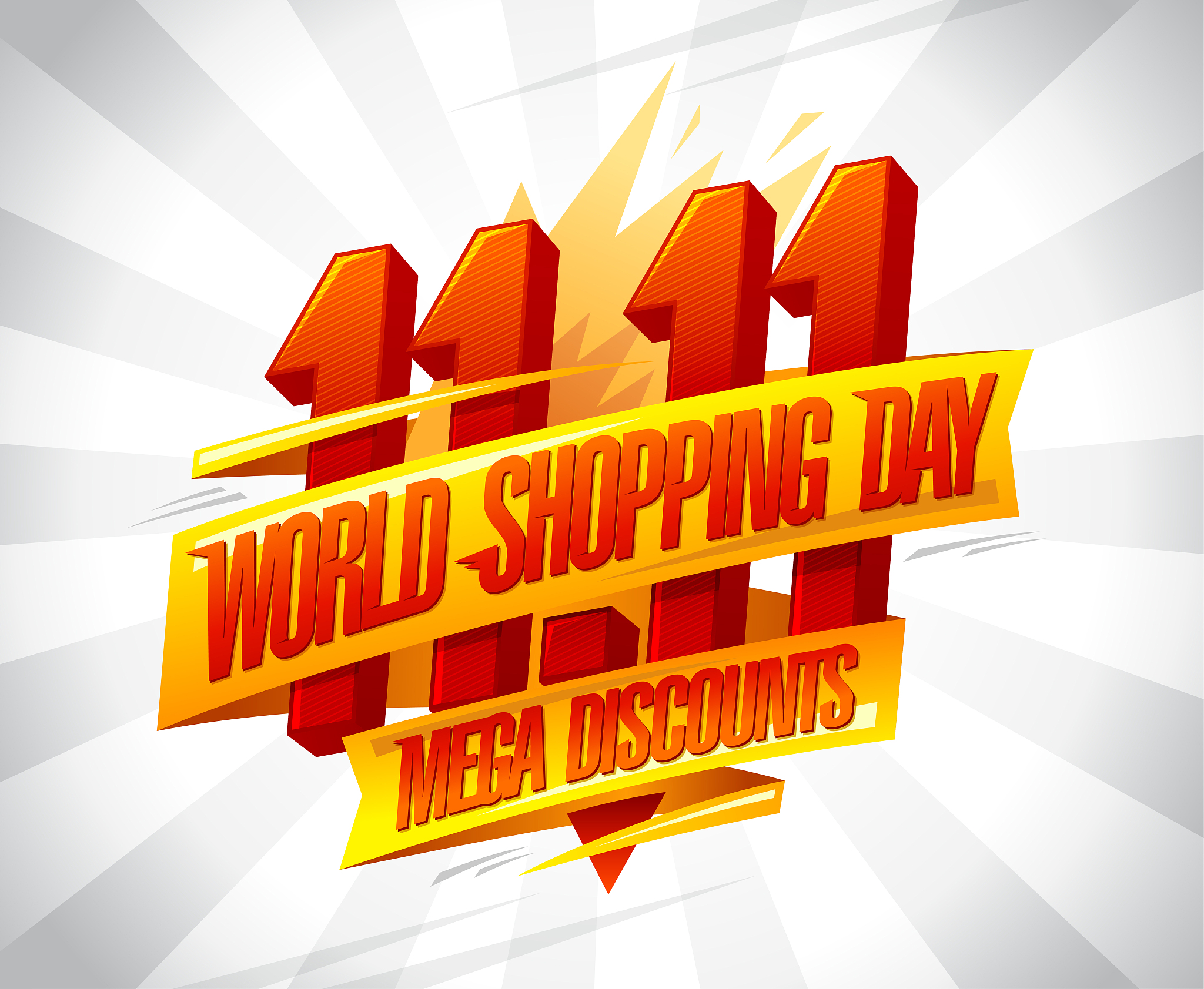 world shopping day sale, discounts poster