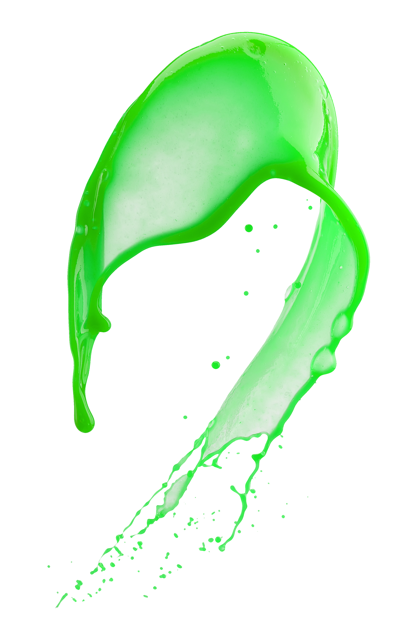 green paint splash isolated on a white background
