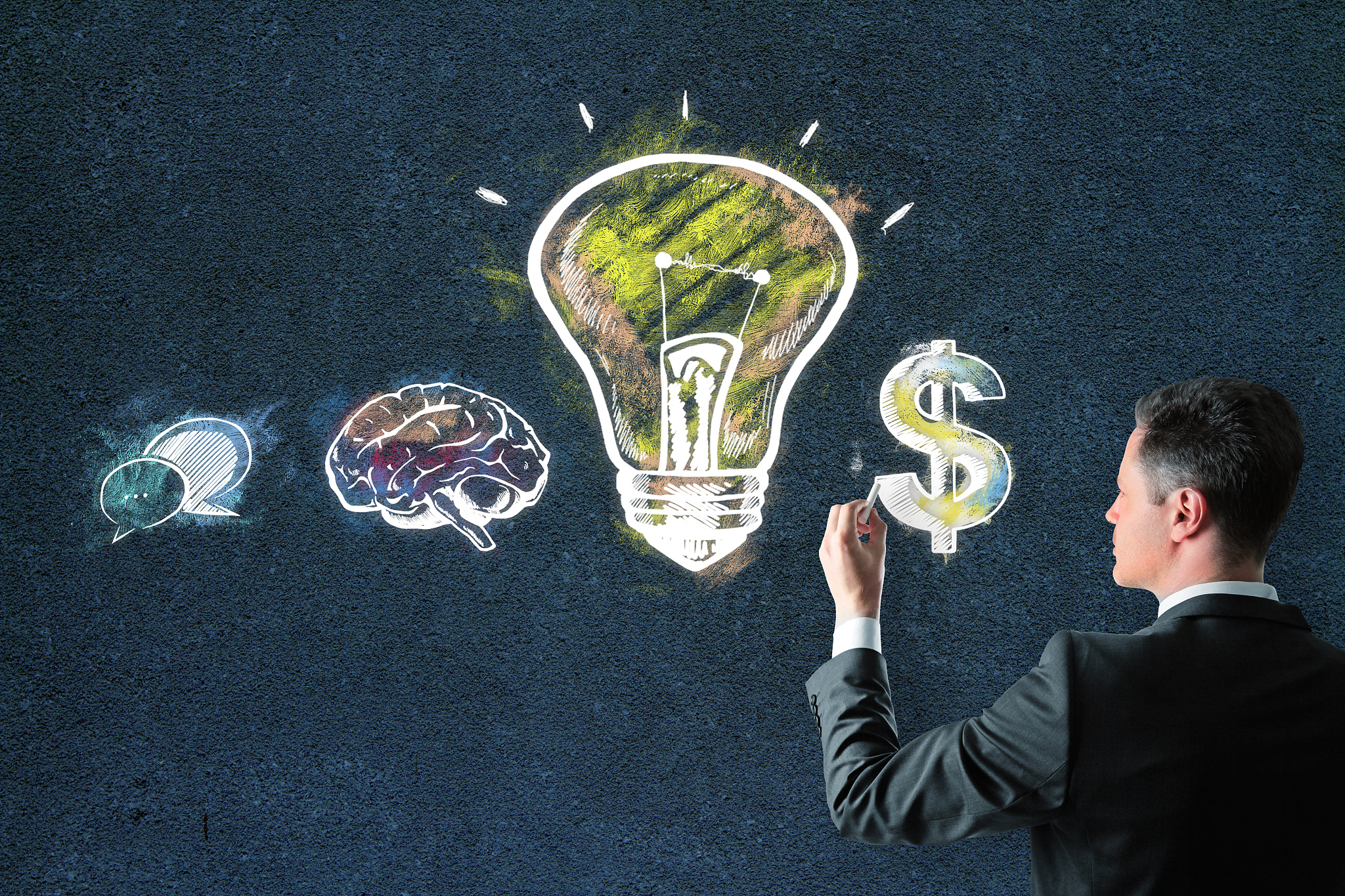 leadership, success and brainstorm concept