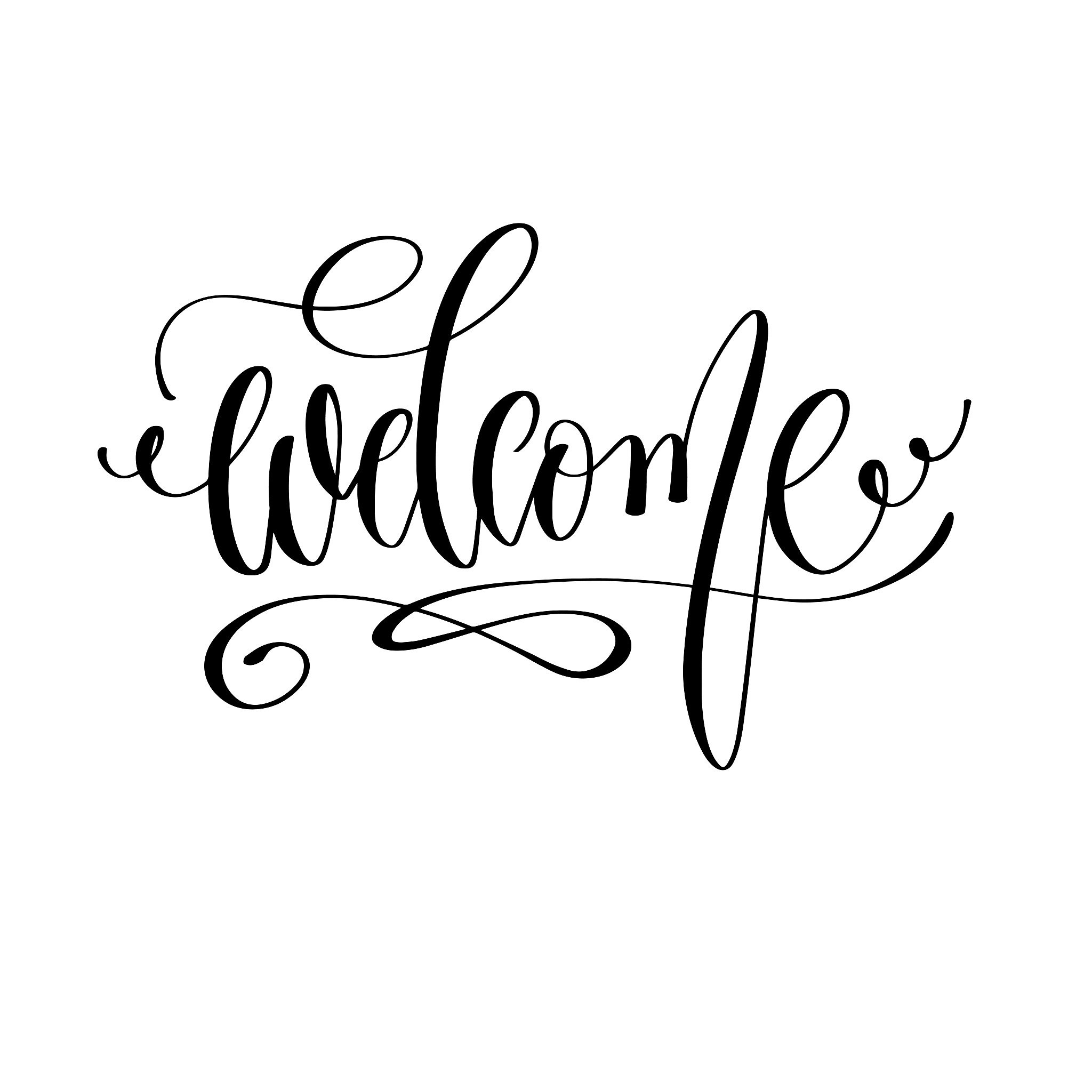 welcome - hand lettering inscription text, motivation and inspir