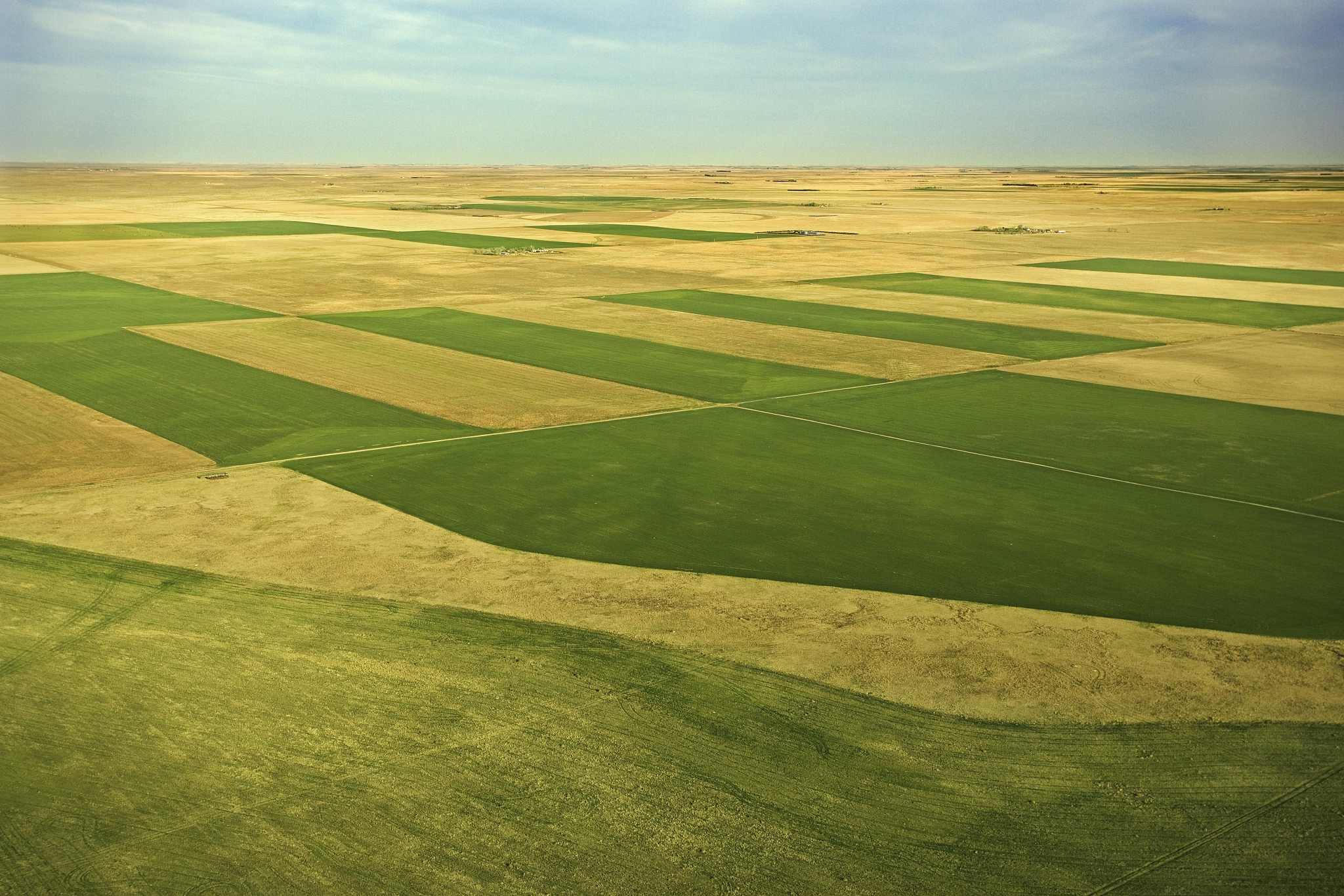 aerial view of farm fields