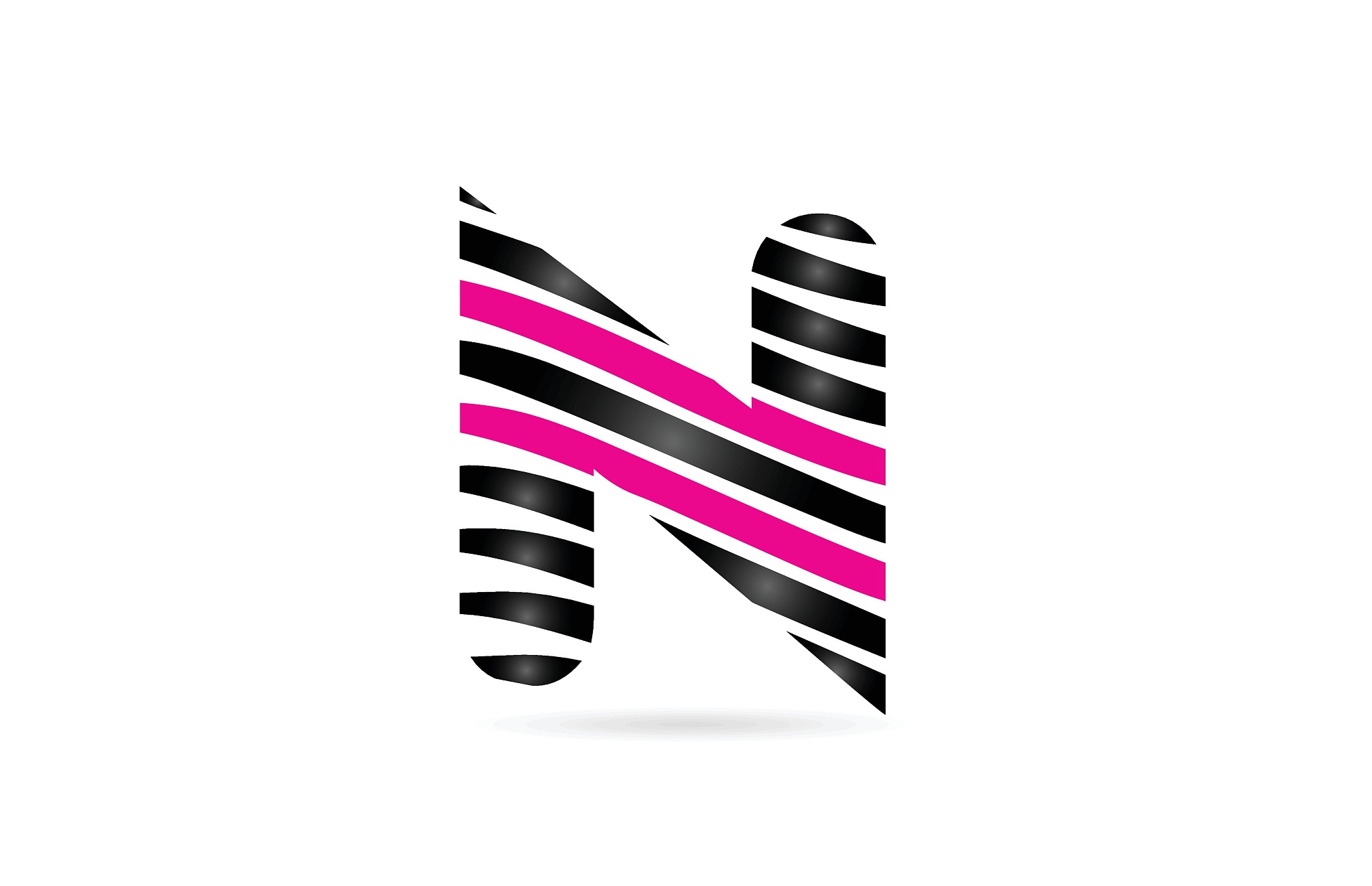alphabet letter n logo icon design typography