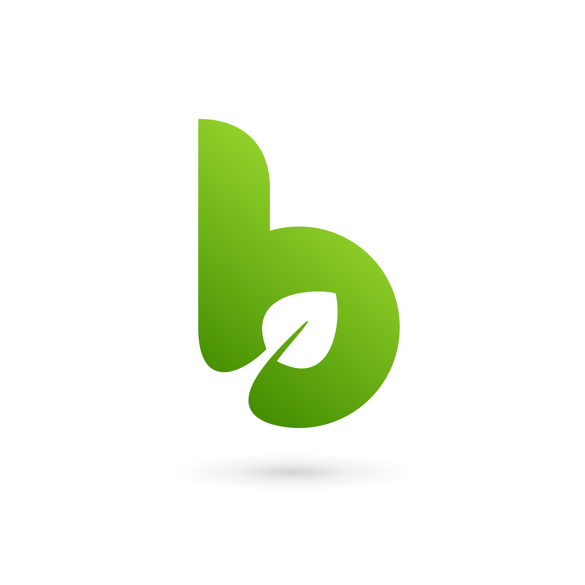 letter b eco leaves logo icon design template