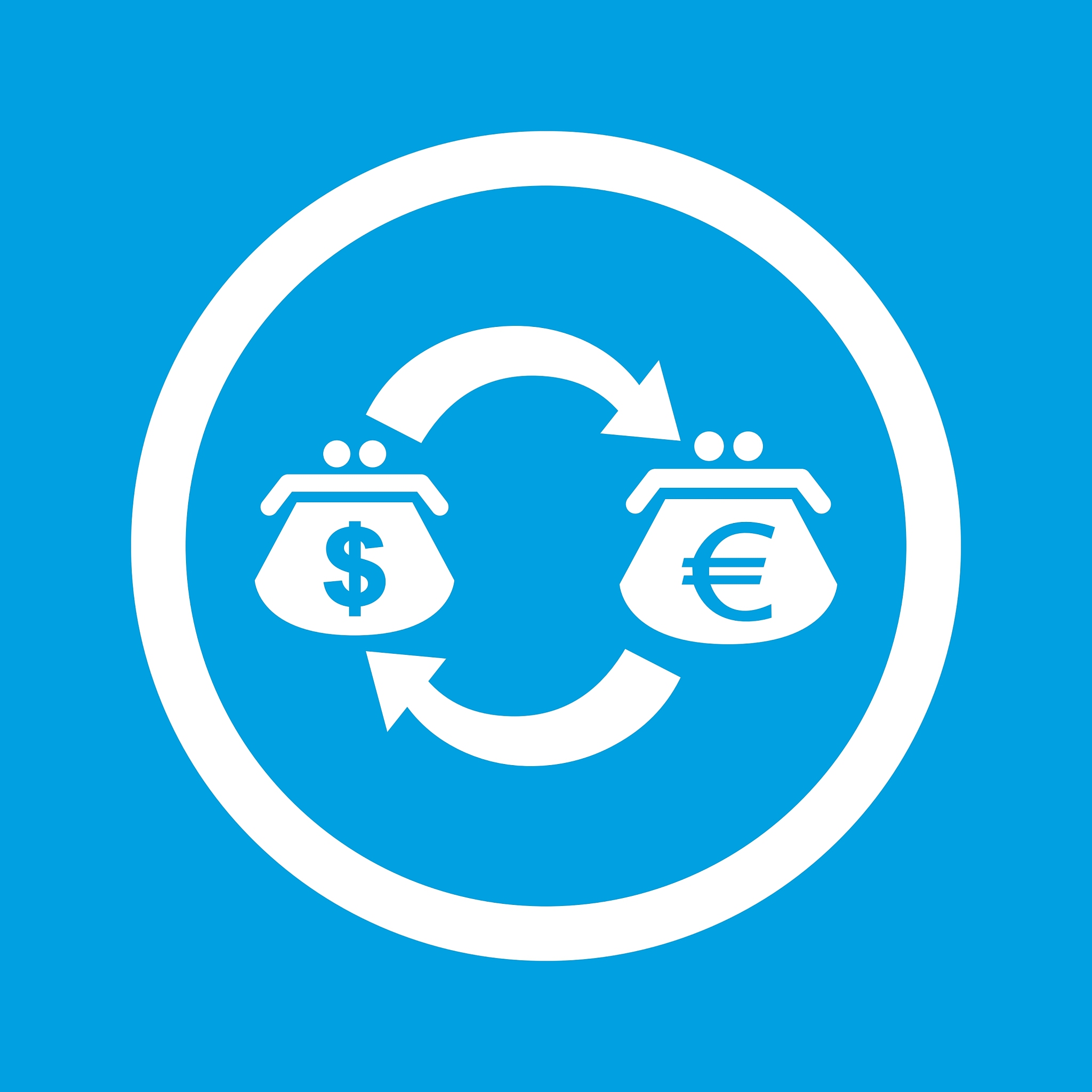 dollar-euro exchange sign icon