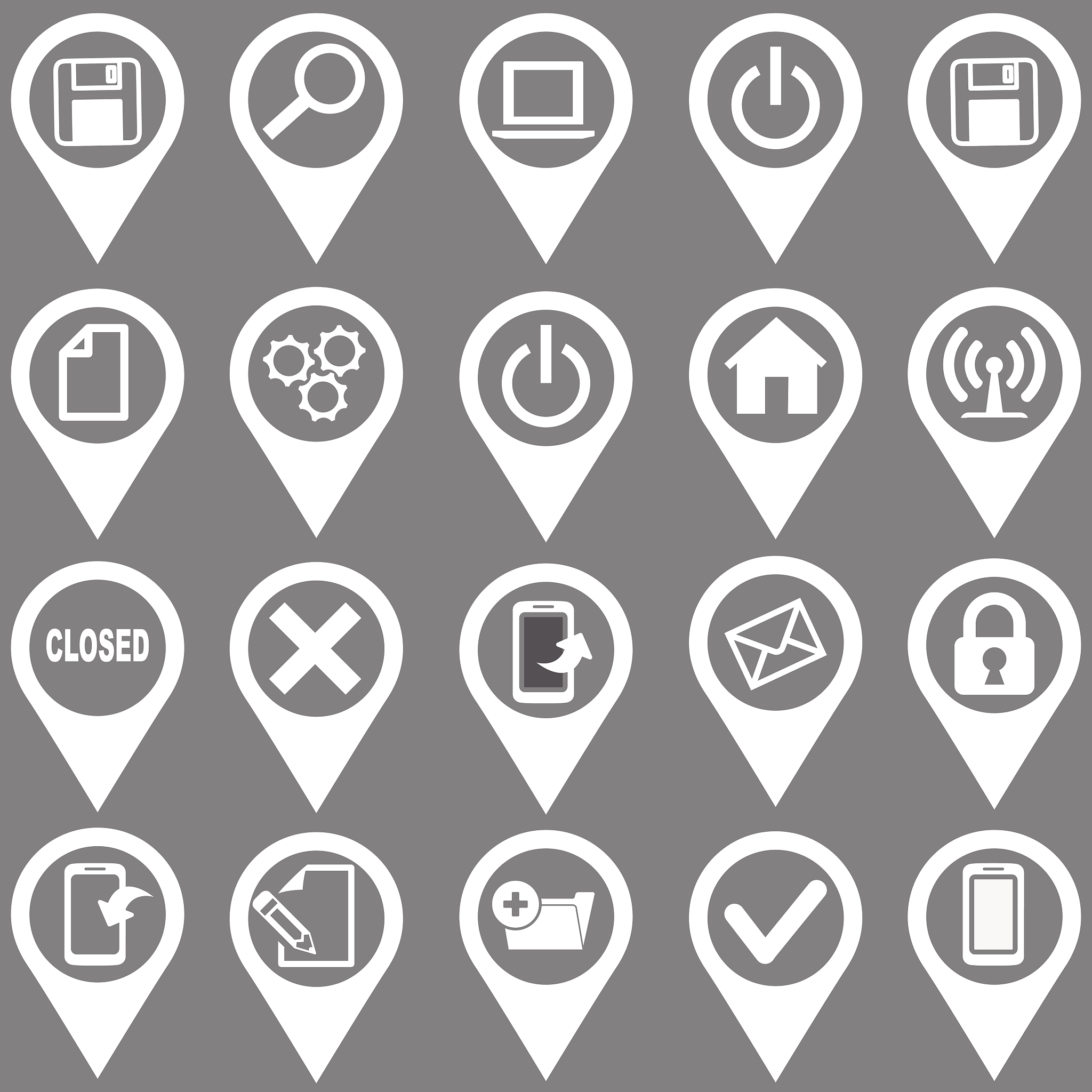 set of computer icons