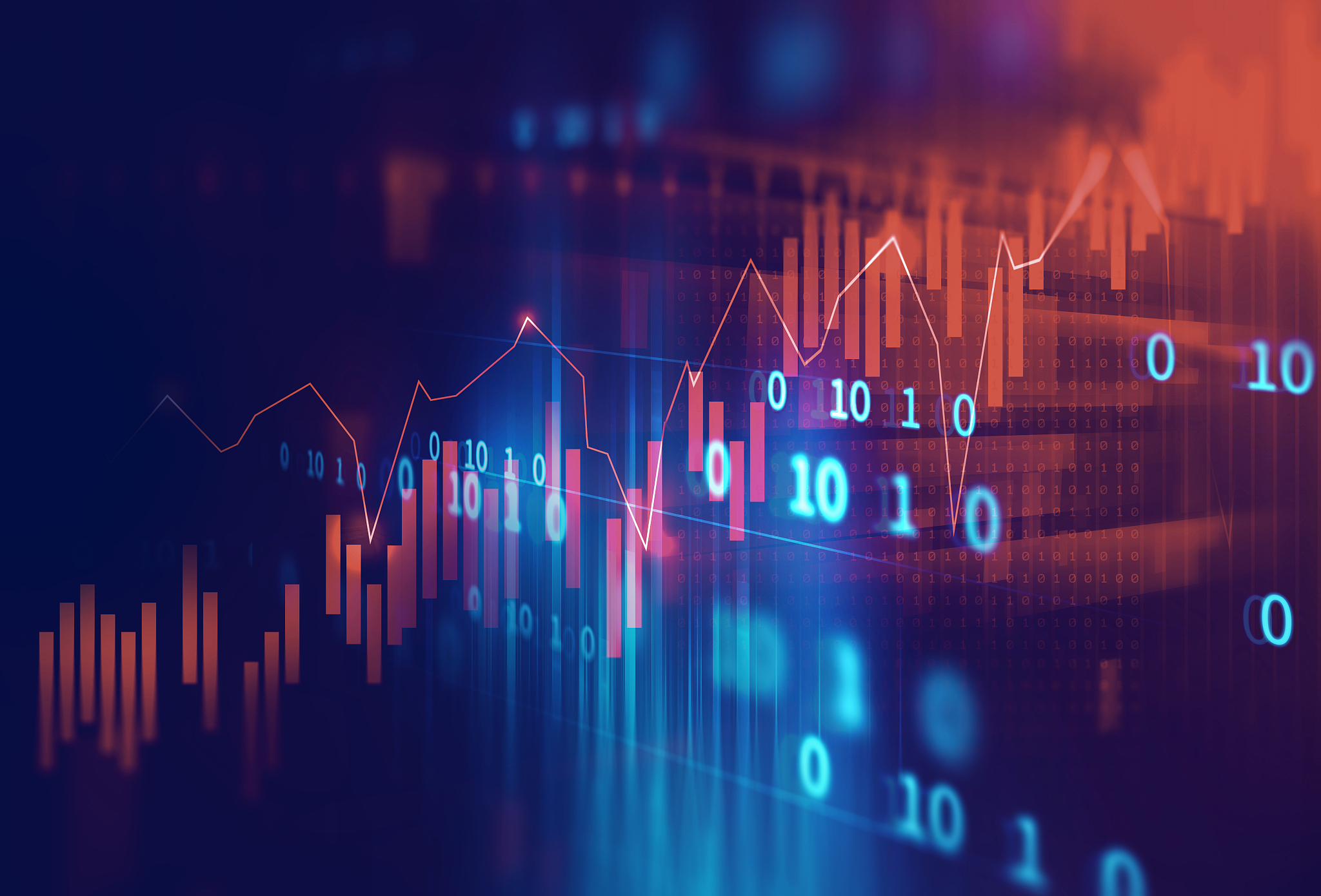 technical financial graph on technology abstract background