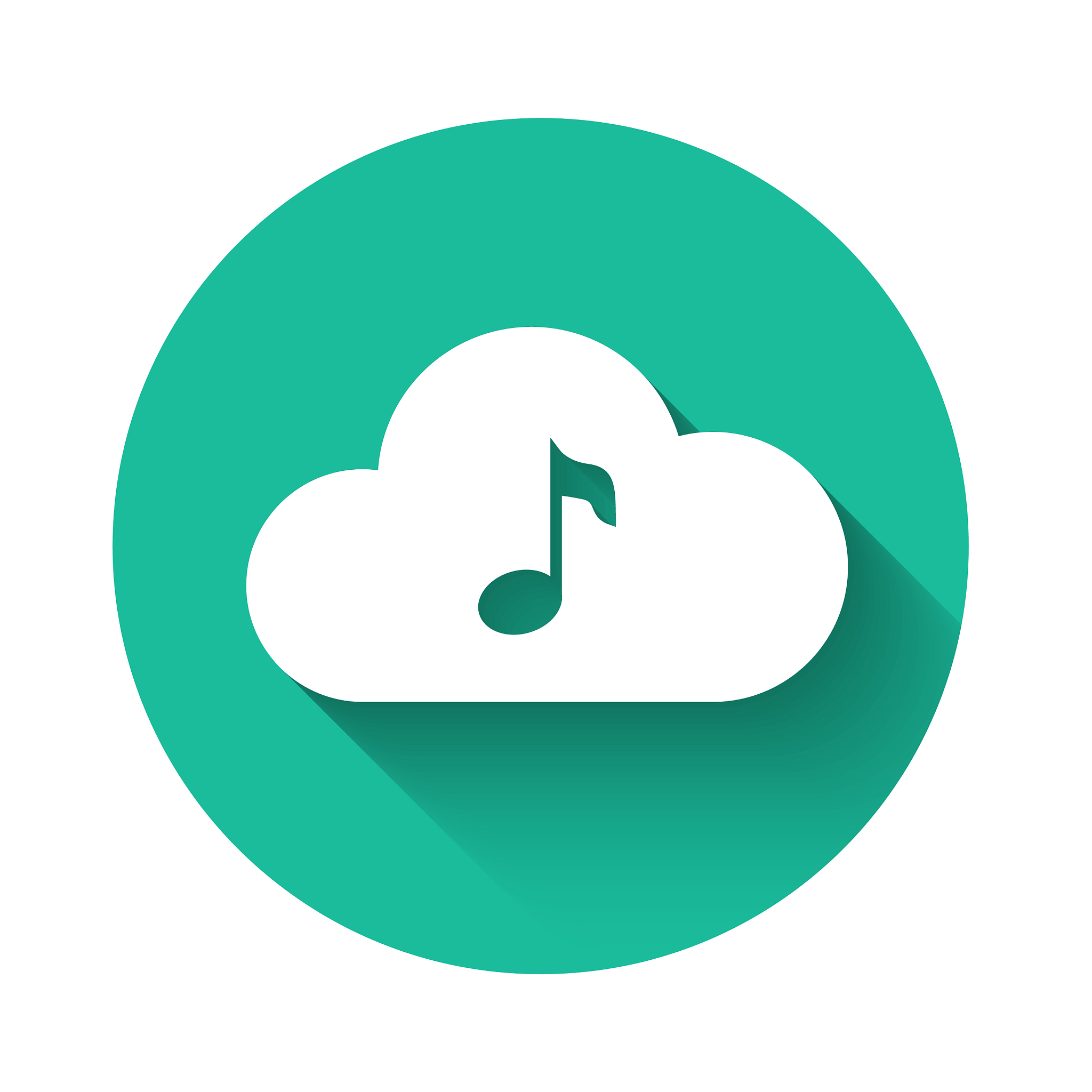 white music streaming service icon isolated with