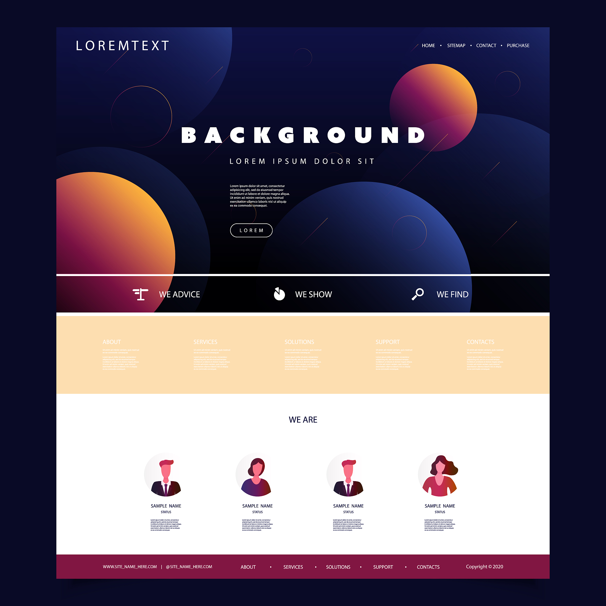 one page website template