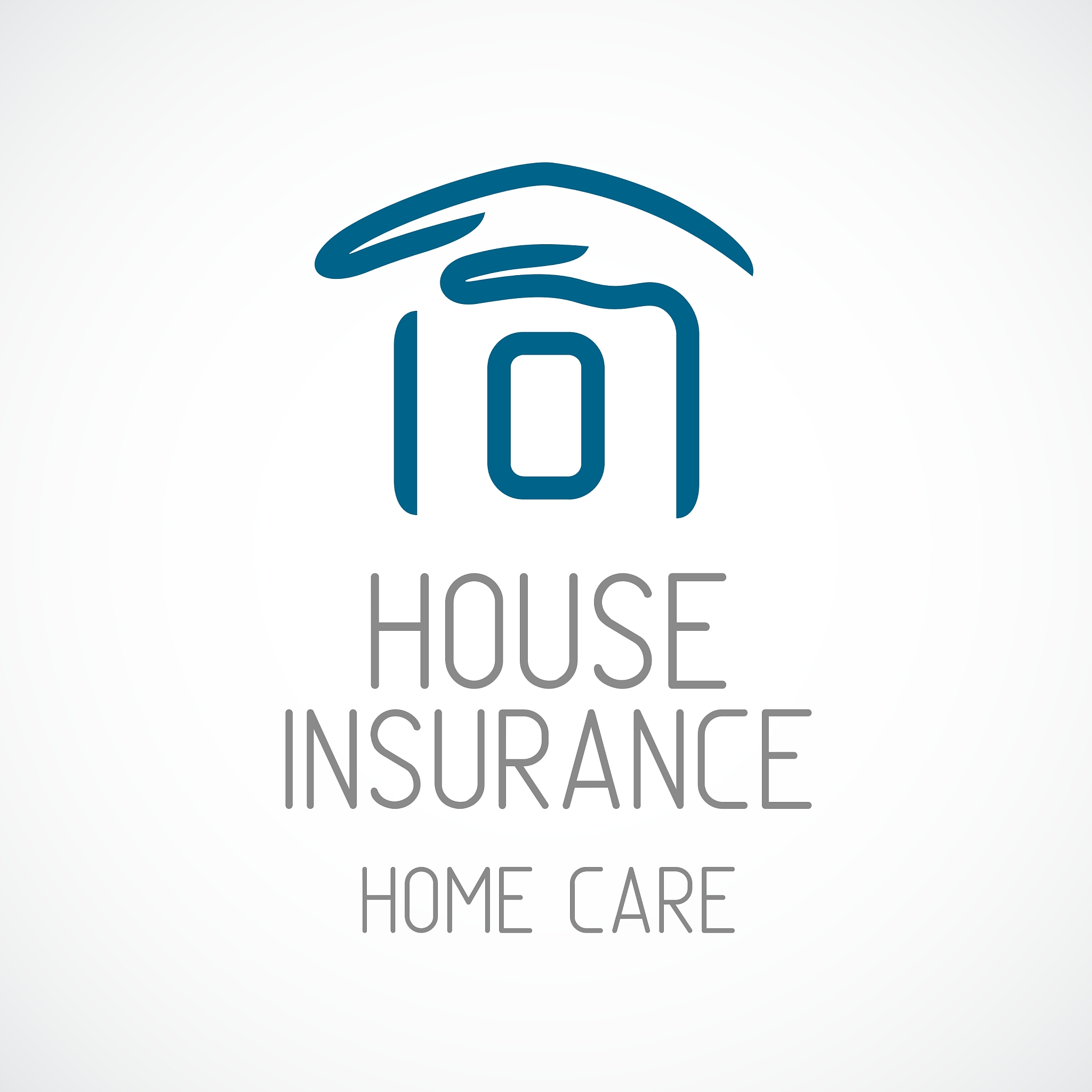 insurance logo template human hand covering house