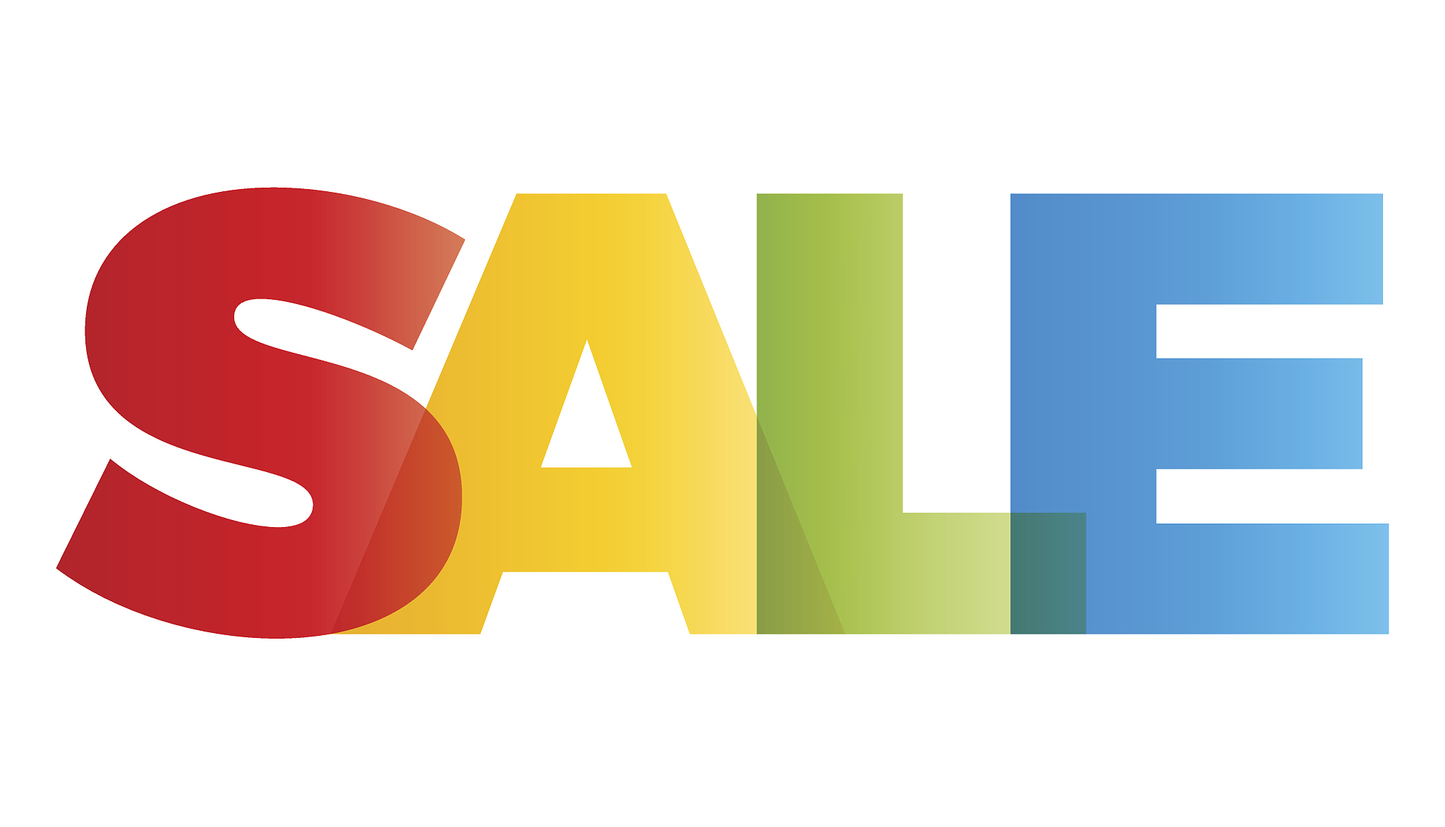 the word sale. vector banner with the text colored rainbow.