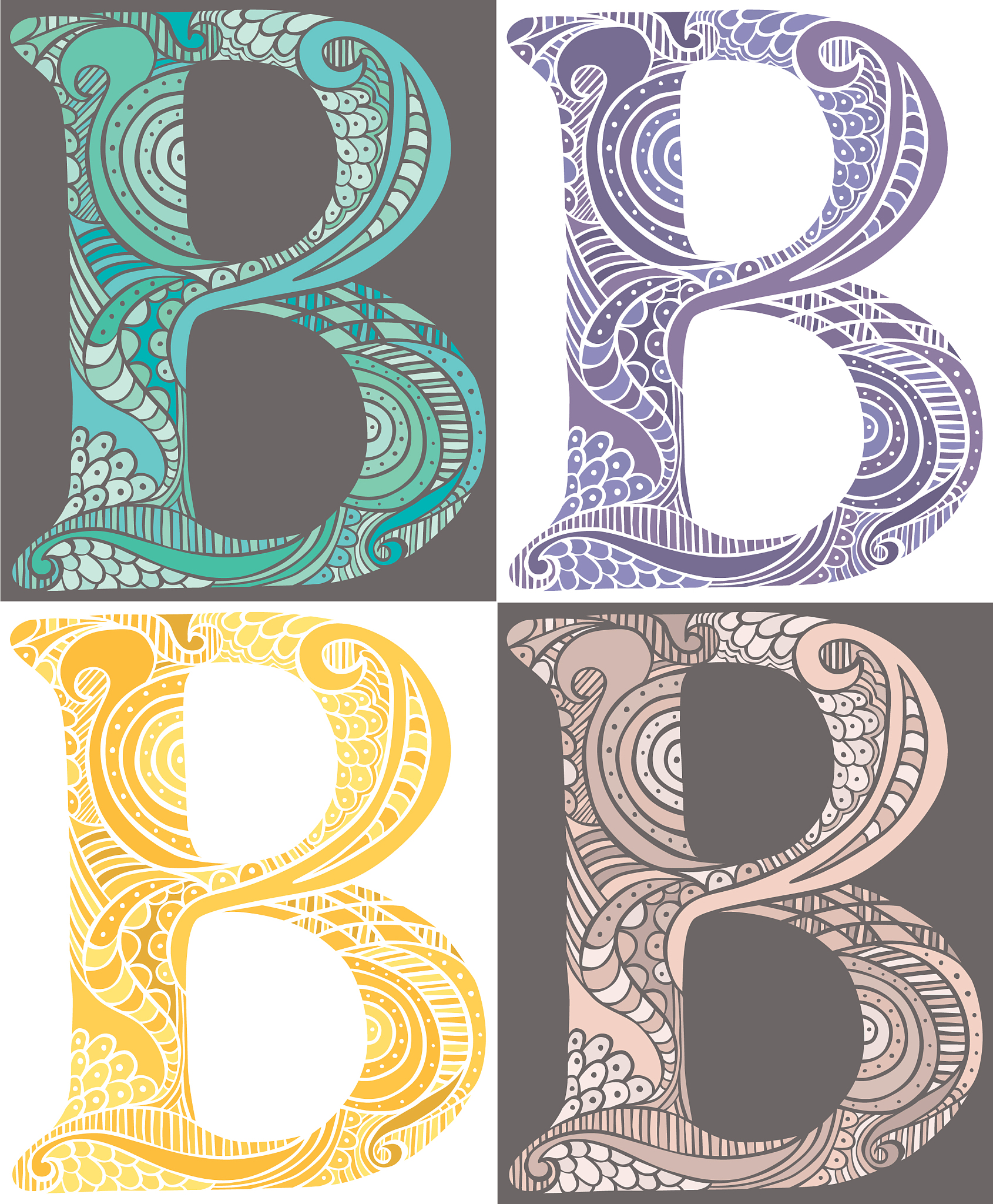 英文字母<strong>b</strong>,轮廓,黄色,华丽的,粉色,字母,紫色,信函,印有花压字品牌